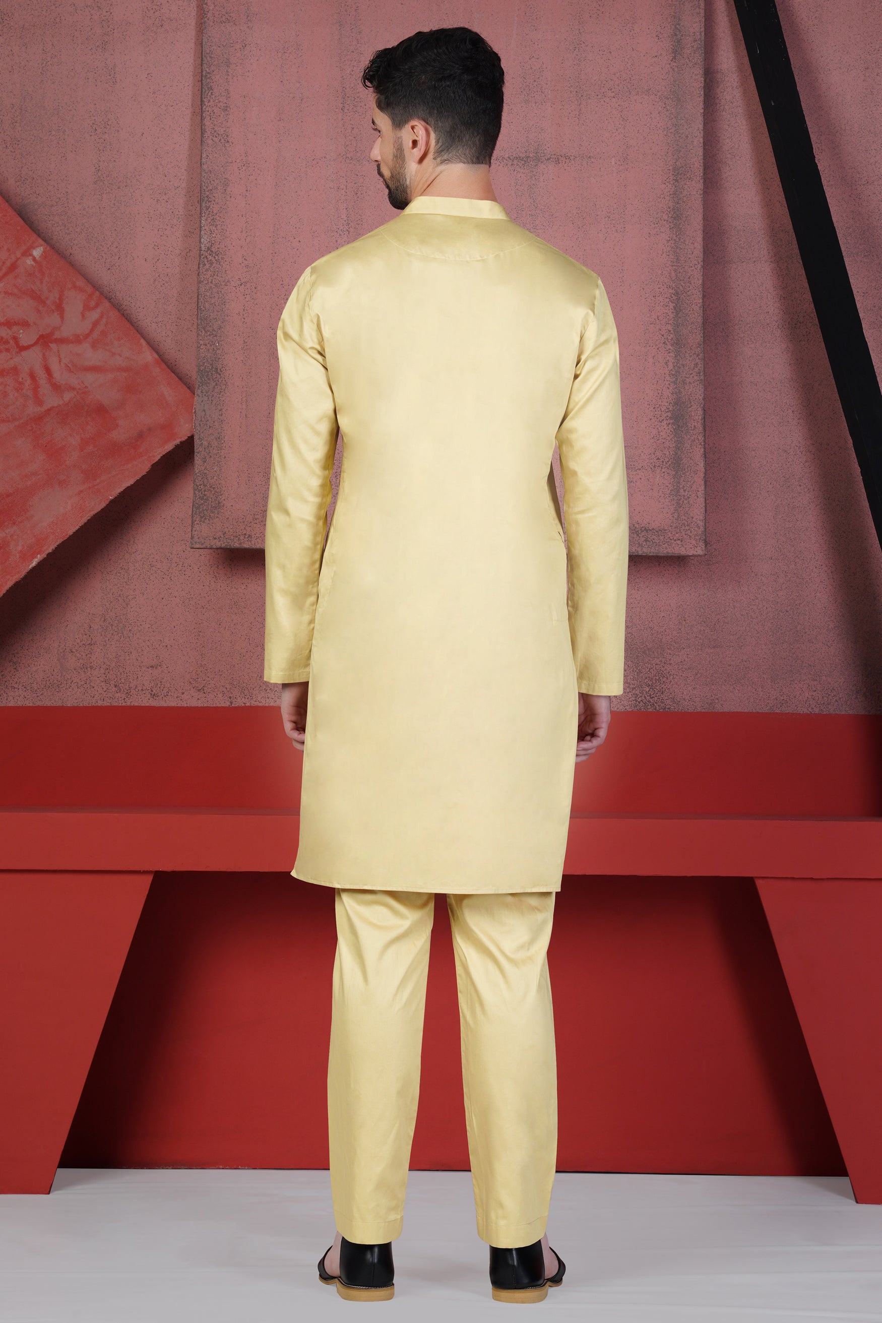 Sidecar Yellow Subtle Sheen Super Soft Premium Cotton Kurta