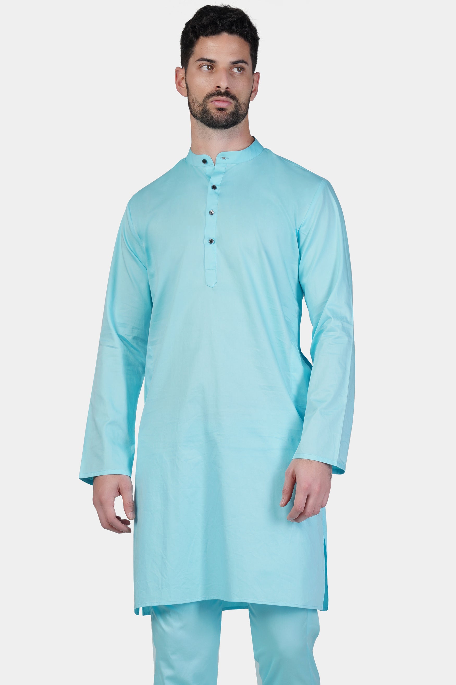 Blizzard Blue Subtle Sheen Super Soft Premium Cotton Kurta