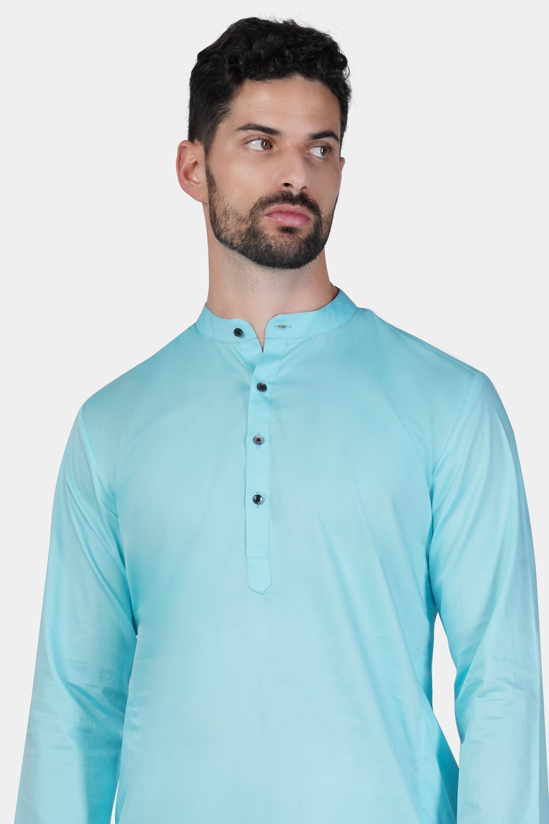 Blizzard Blue Subtle Sheen Super Soft Premium Cotton Kurta