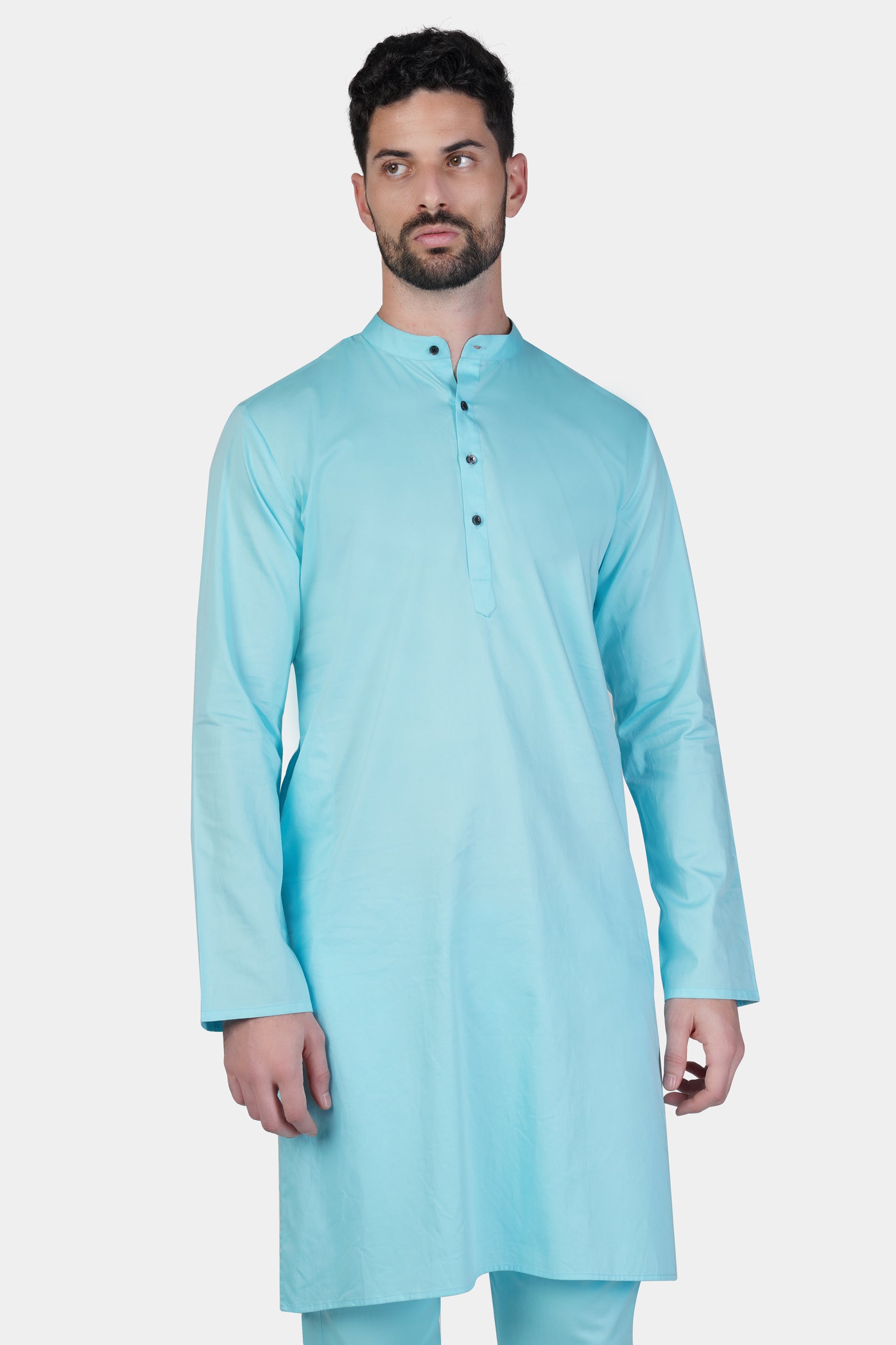 Blizzard Blue Subtle Sheen Super Soft Premium Cotton Kurta