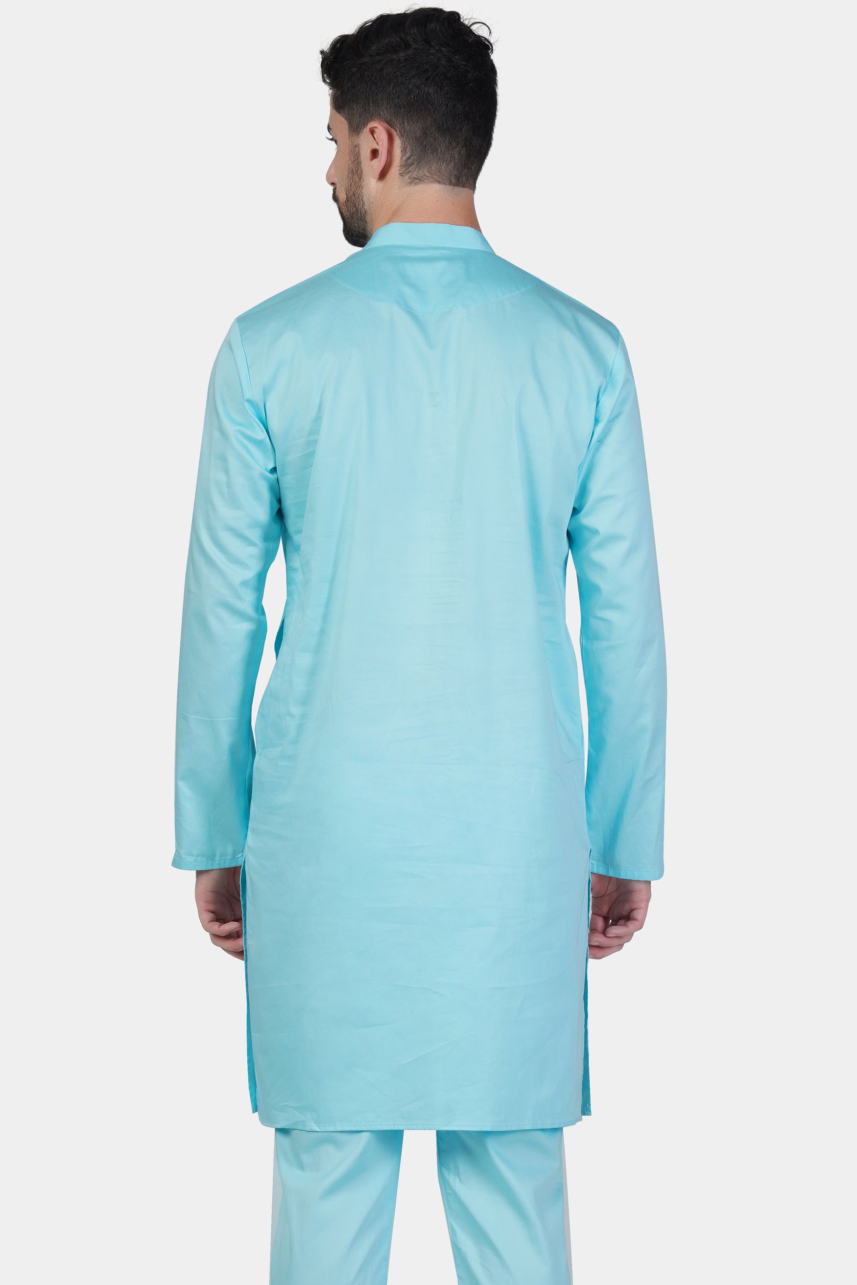 Blizzard Blue Subtle Sheen Super Soft Premium Cotton Kurta