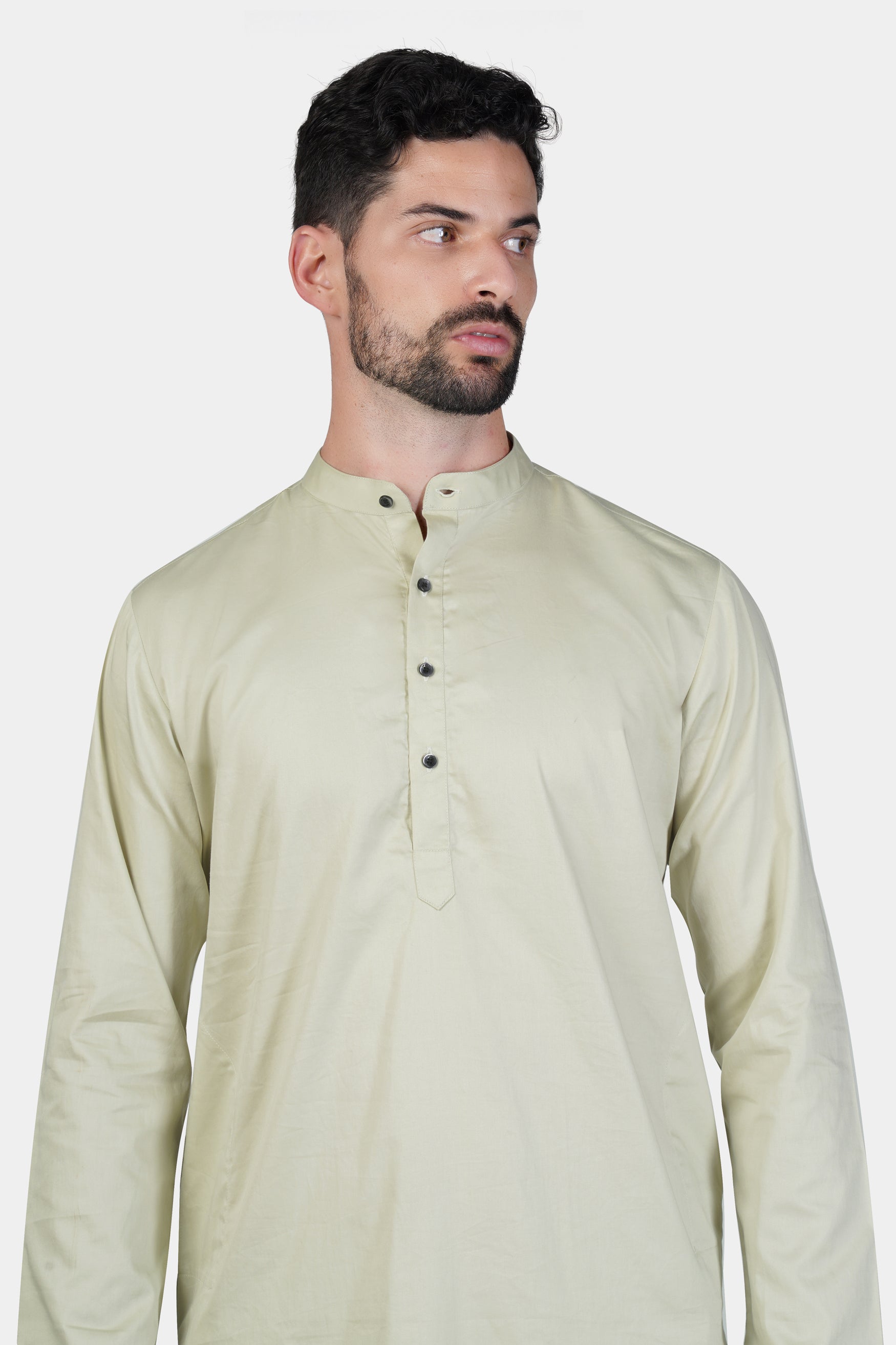 Coriander Green Subtle Sheen Super Soft Premium Cotton Kurta