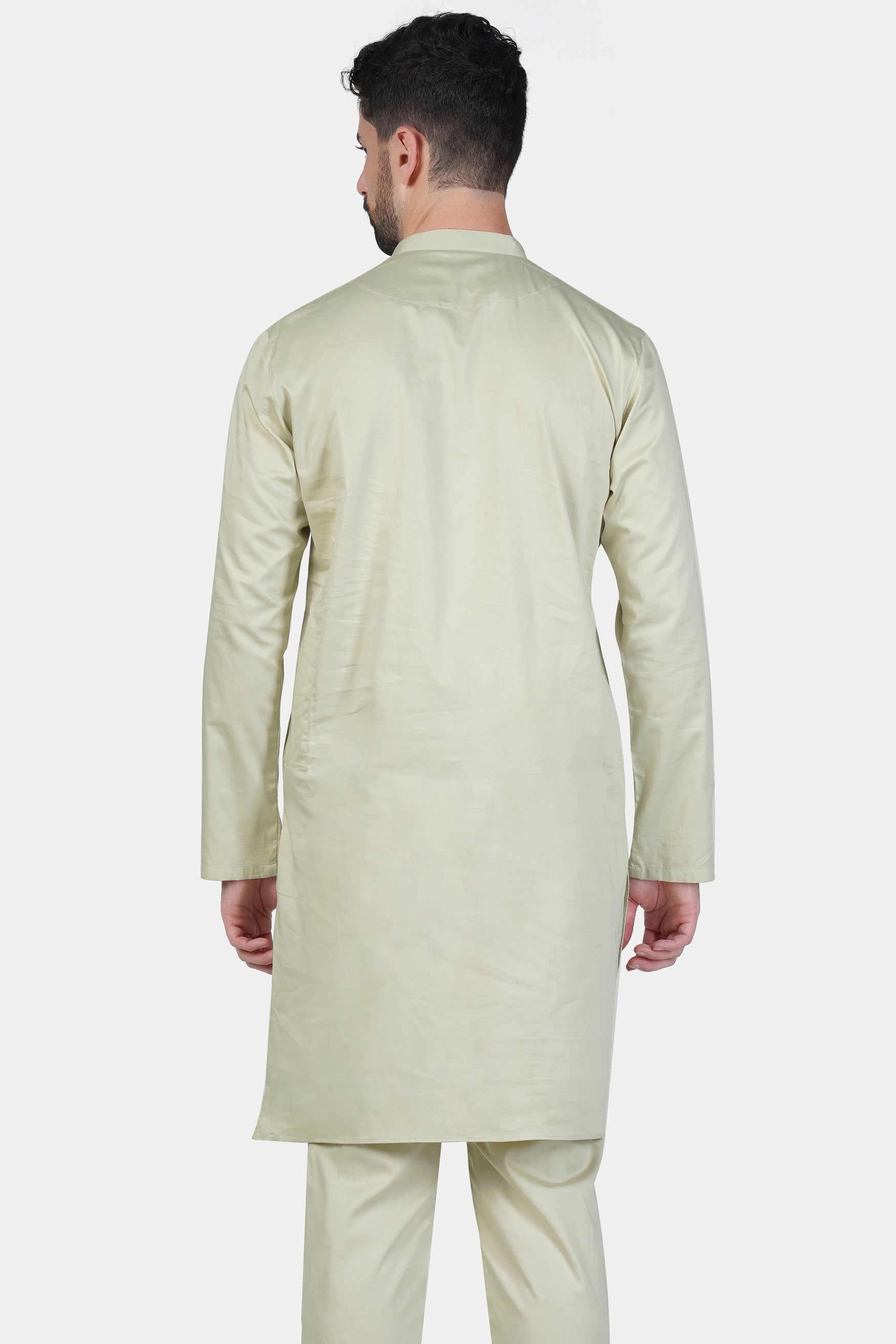 Coriander Green Subtle Sheen Super Soft Premium Cotton Kurta