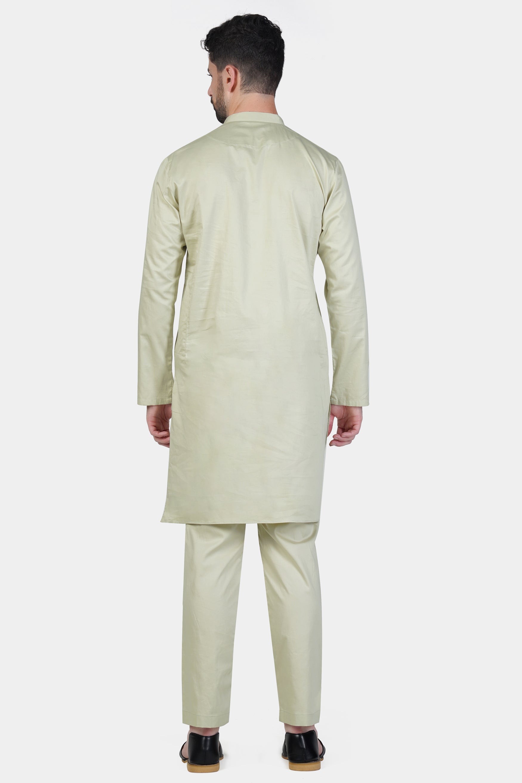 Coriander Green Subtle Sheen Super Soft Premium Cotton Kurta