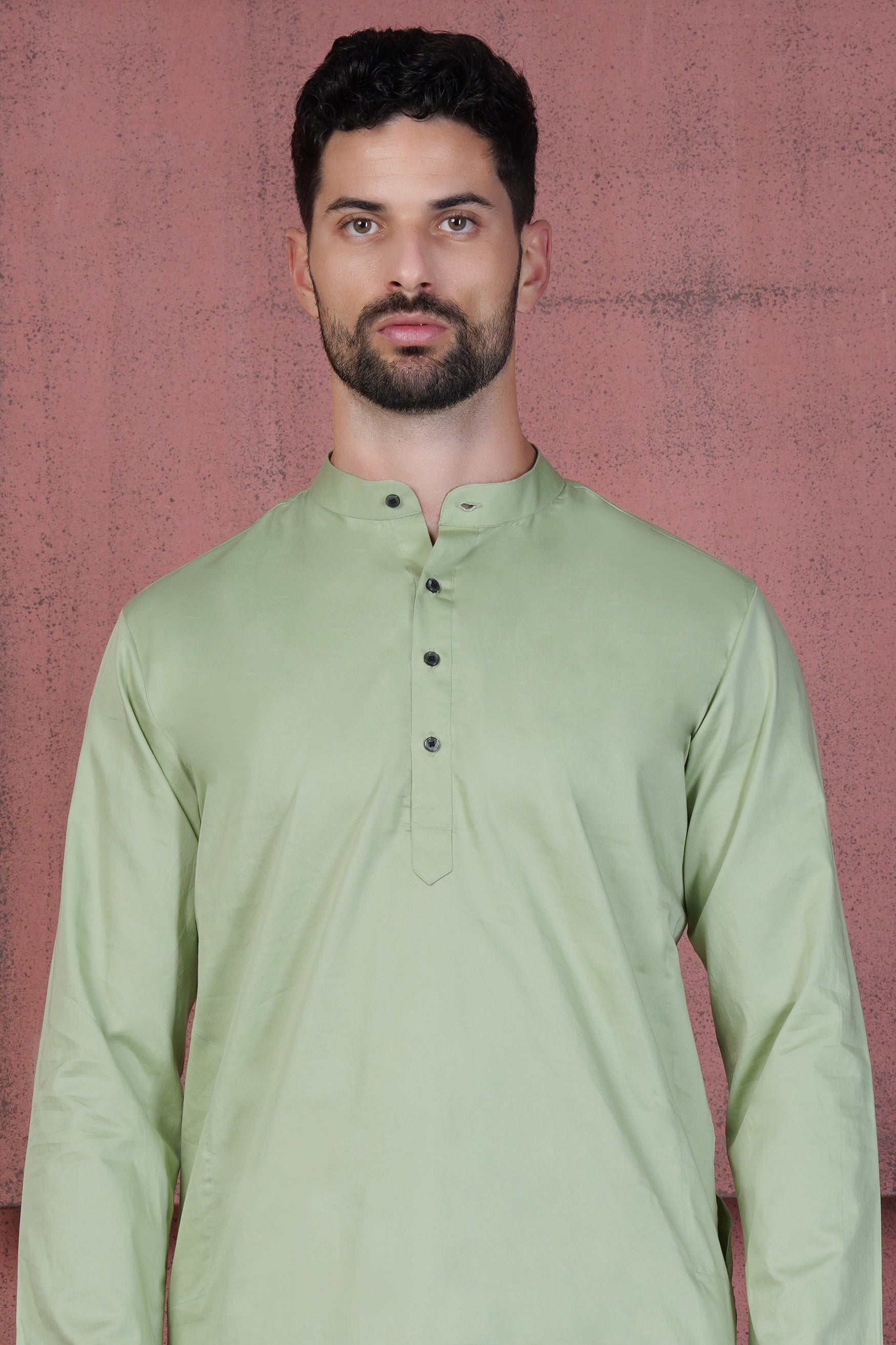 Coriander Green Subtle Sheen Super Soft Premium Cotton Kurta