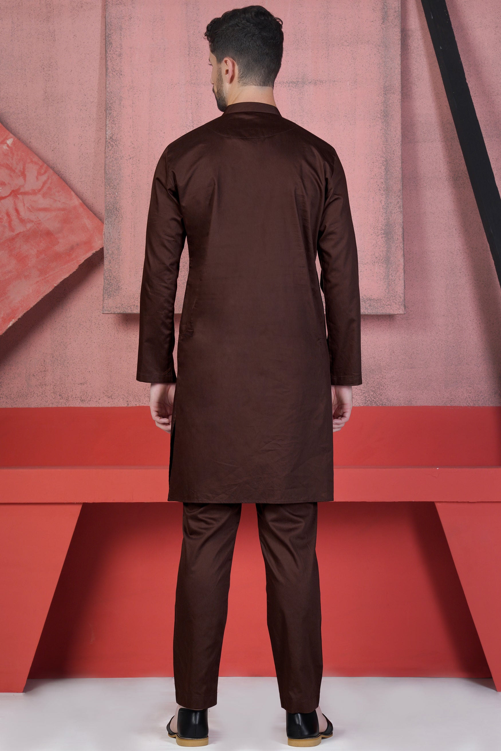 Sambuca Brown Subtle Sheen Super Soft Premium Cotton Kurta