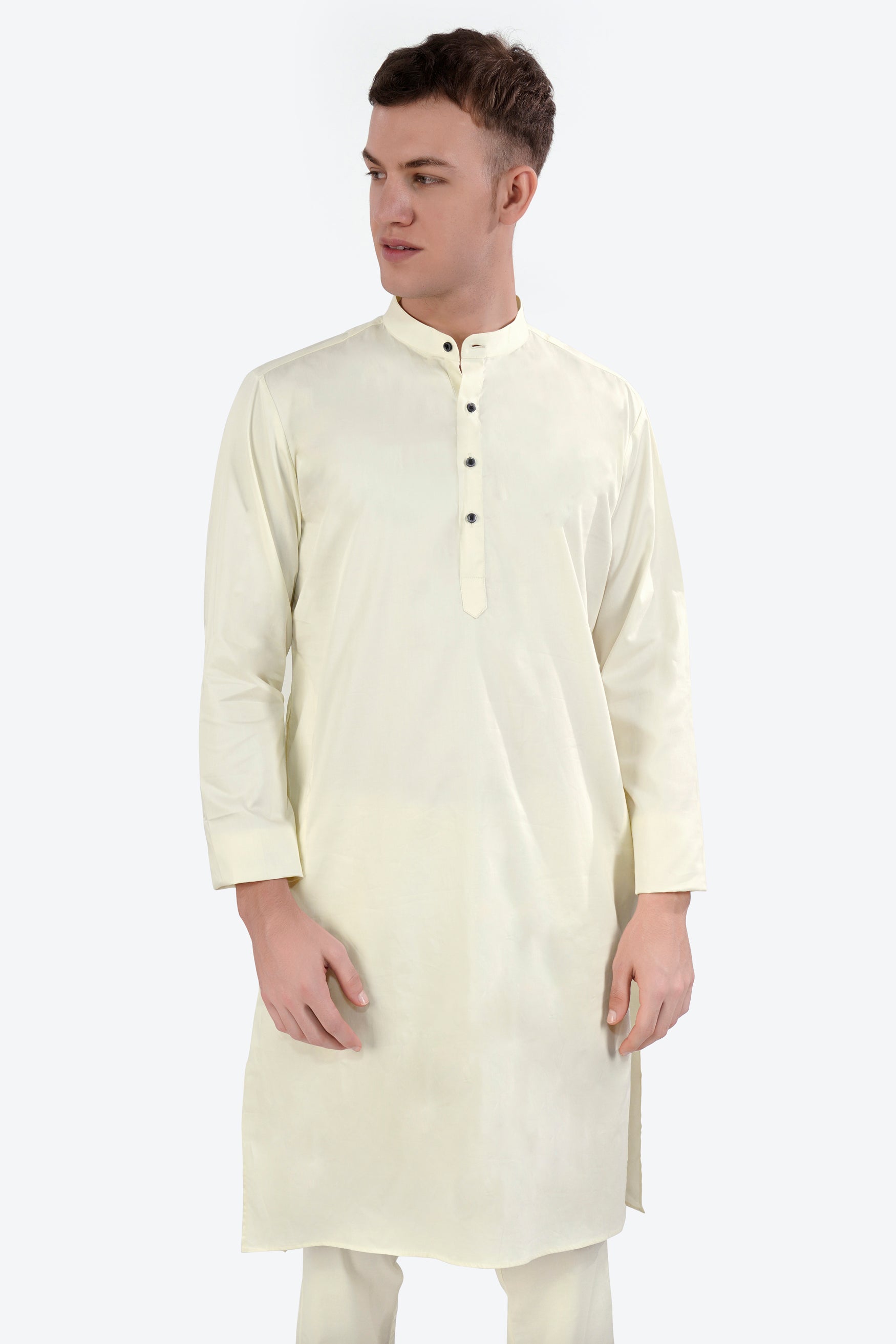 Merino Cream Subtle Sheen Super Soft Premium Cotton Kurta