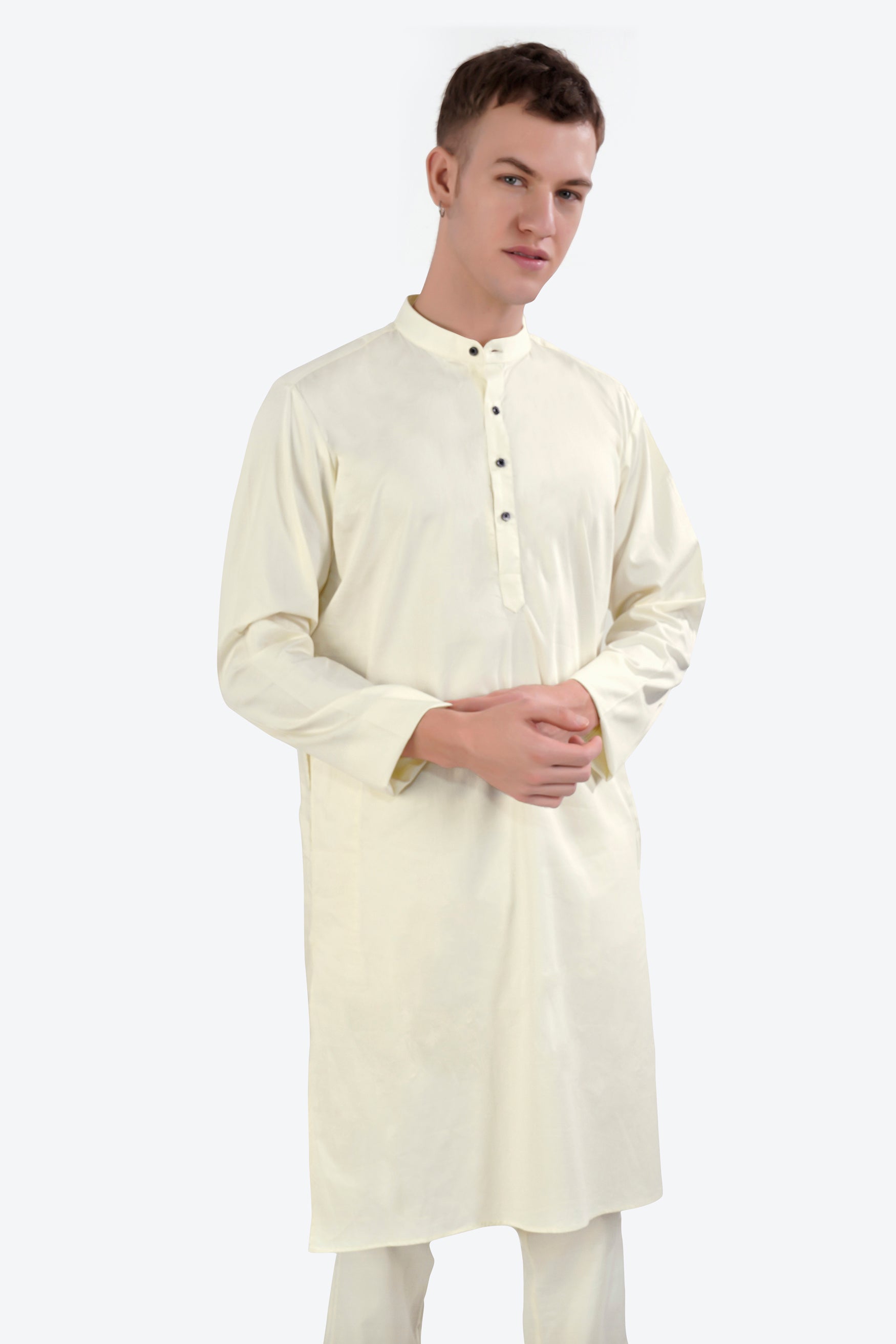 Merino Cream Subtle Sheen Super Soft Premium Cotton Kurta