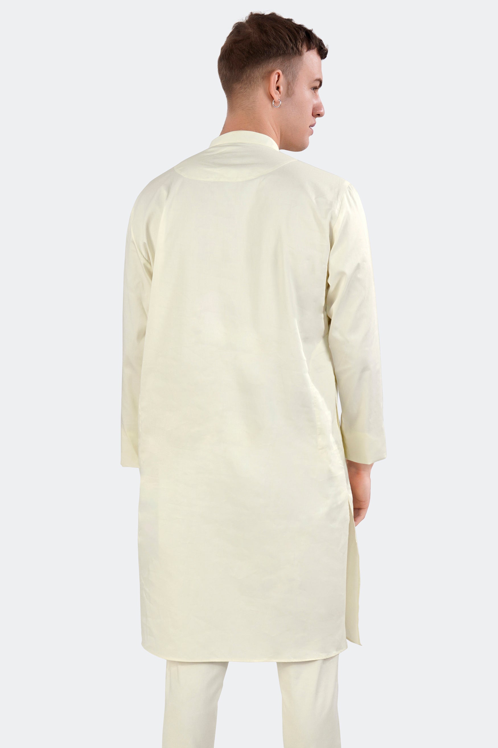 Merino Cream Subtle Sheen Super Soft Premium Cotton Kurta