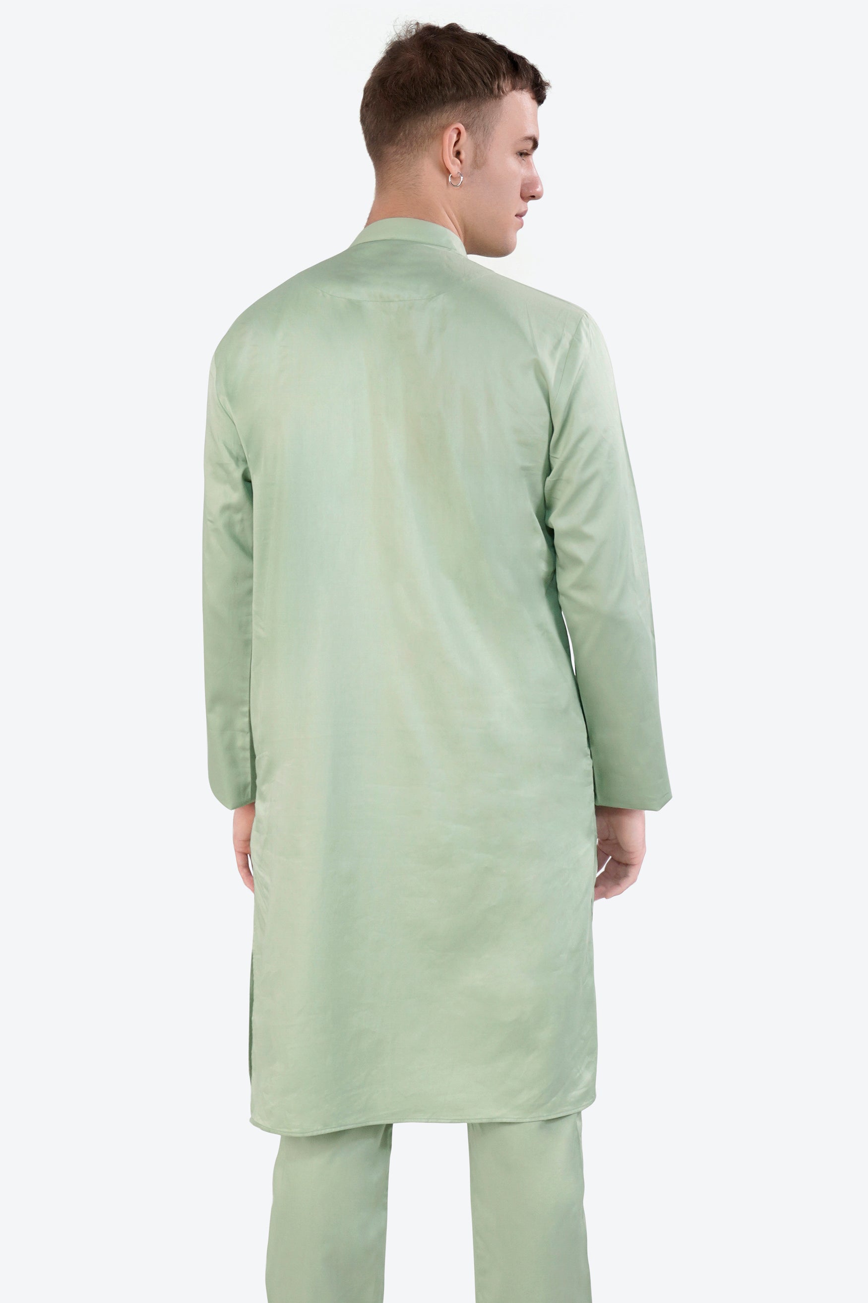 Coriander Green Subtle Sheen Super Soft Premium Cotton Kurta