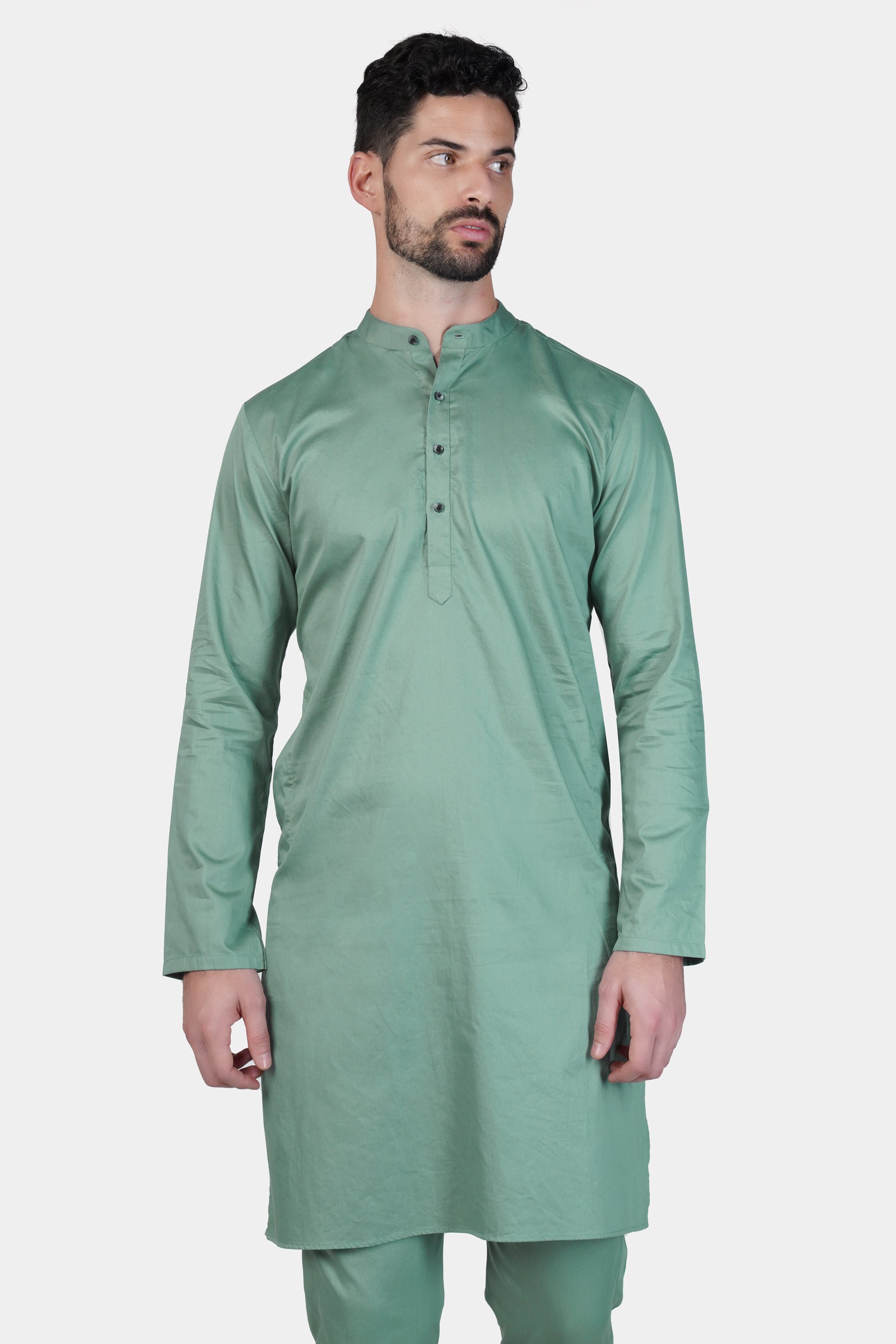 Patina Green Subtle Sheen Super Soft Premium Cotton Kurta