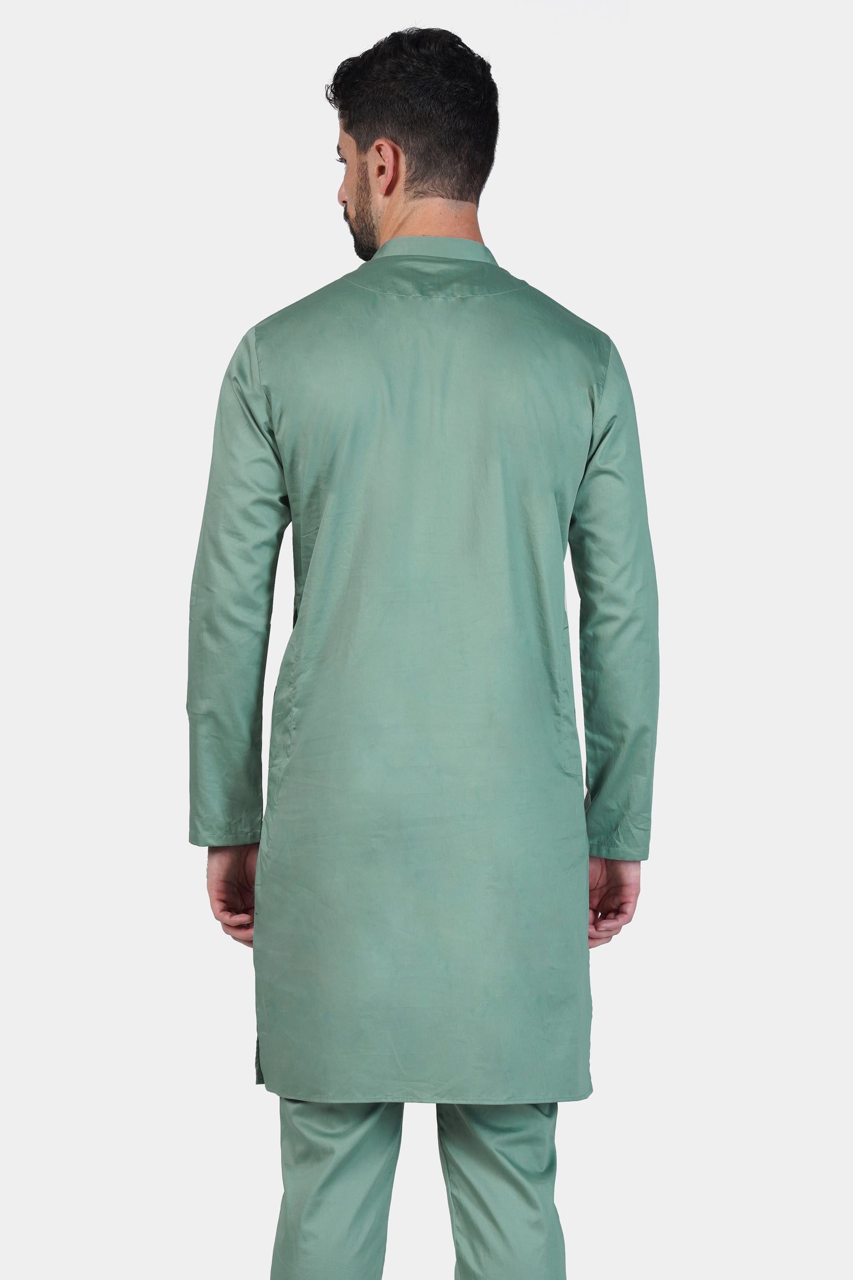 Patina Green Subtle Sheen Super Soft Premium Cotton Kurta