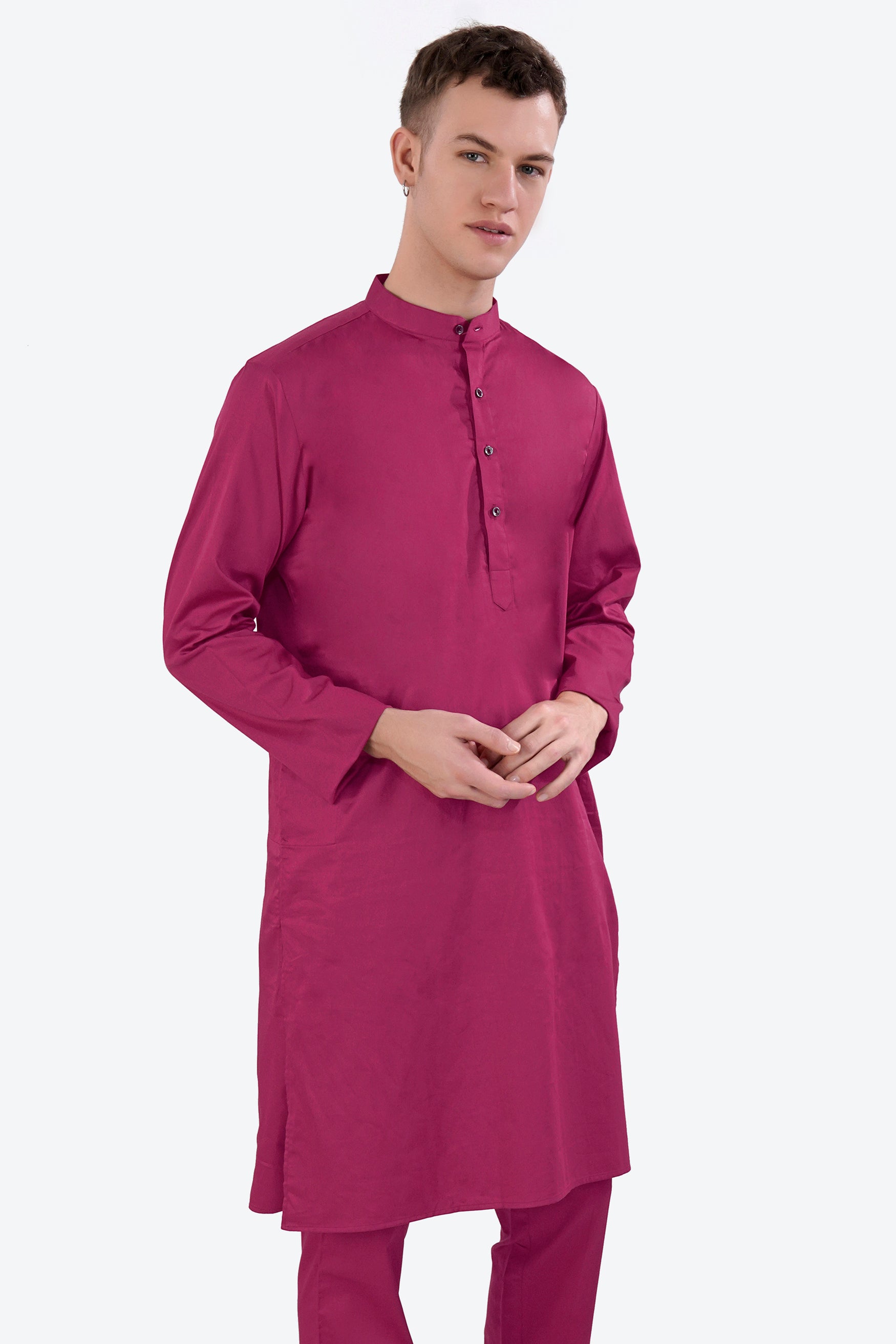 Rouge Pink Subtle Sheen Super Soft Premium Cotton Kurta