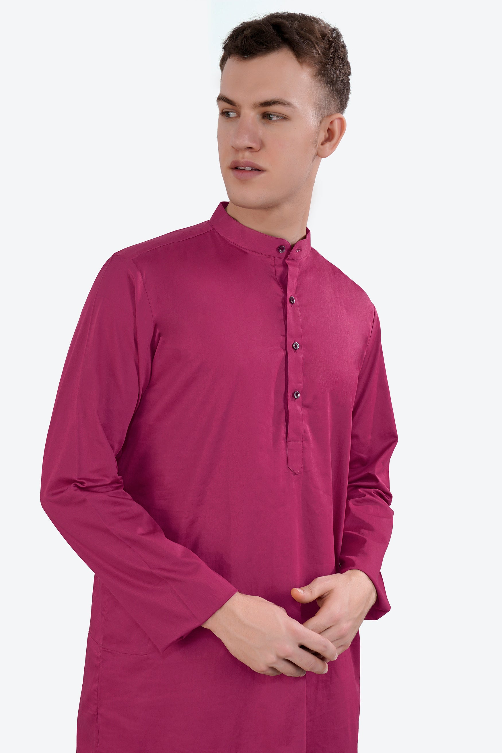 Rouge Pink Subtle Sheen Super Soft Premium Cotton Kurta