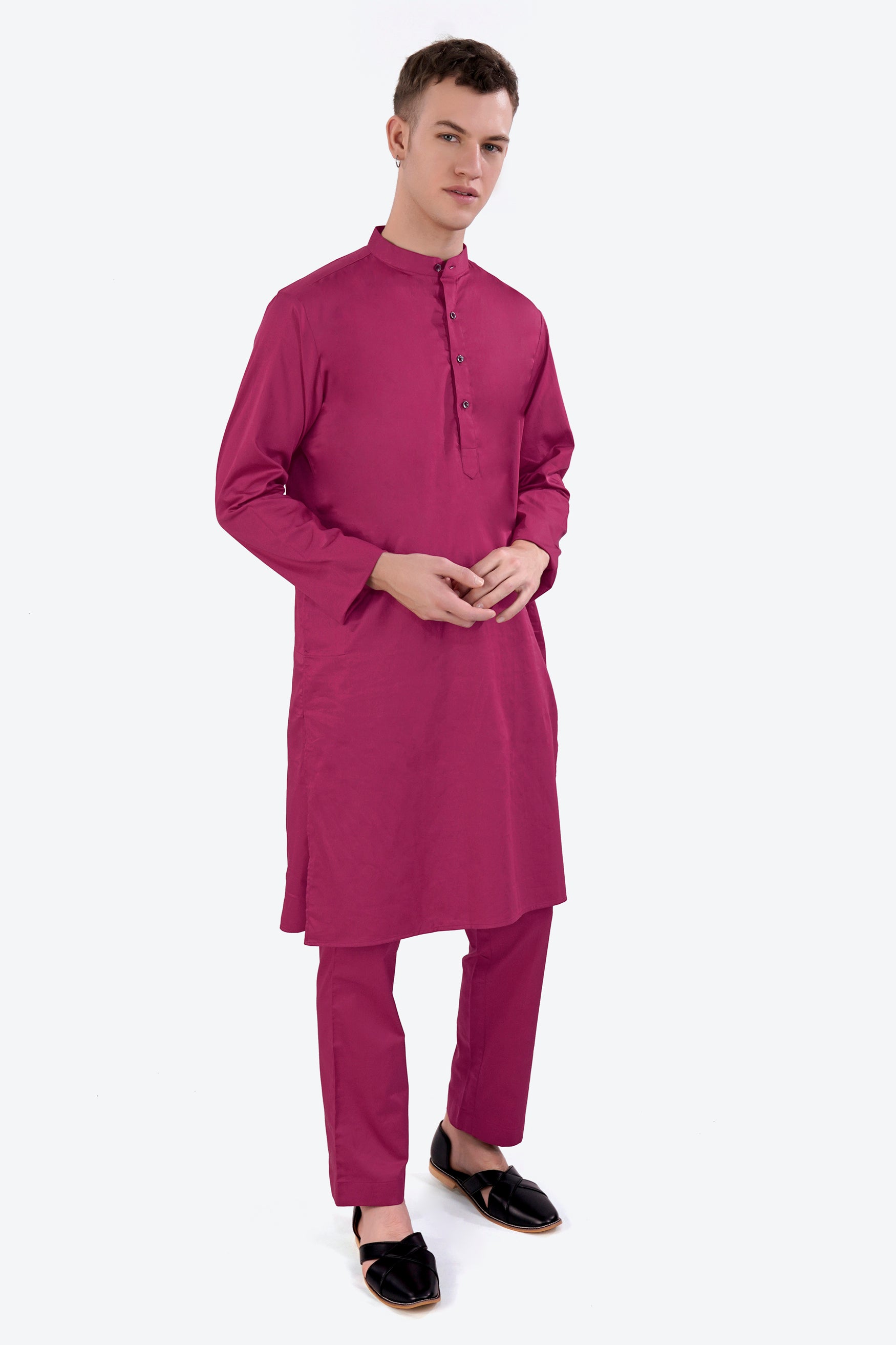 Rouge Pink Subtle Sheen Super Soft Premium Cotton Kurta