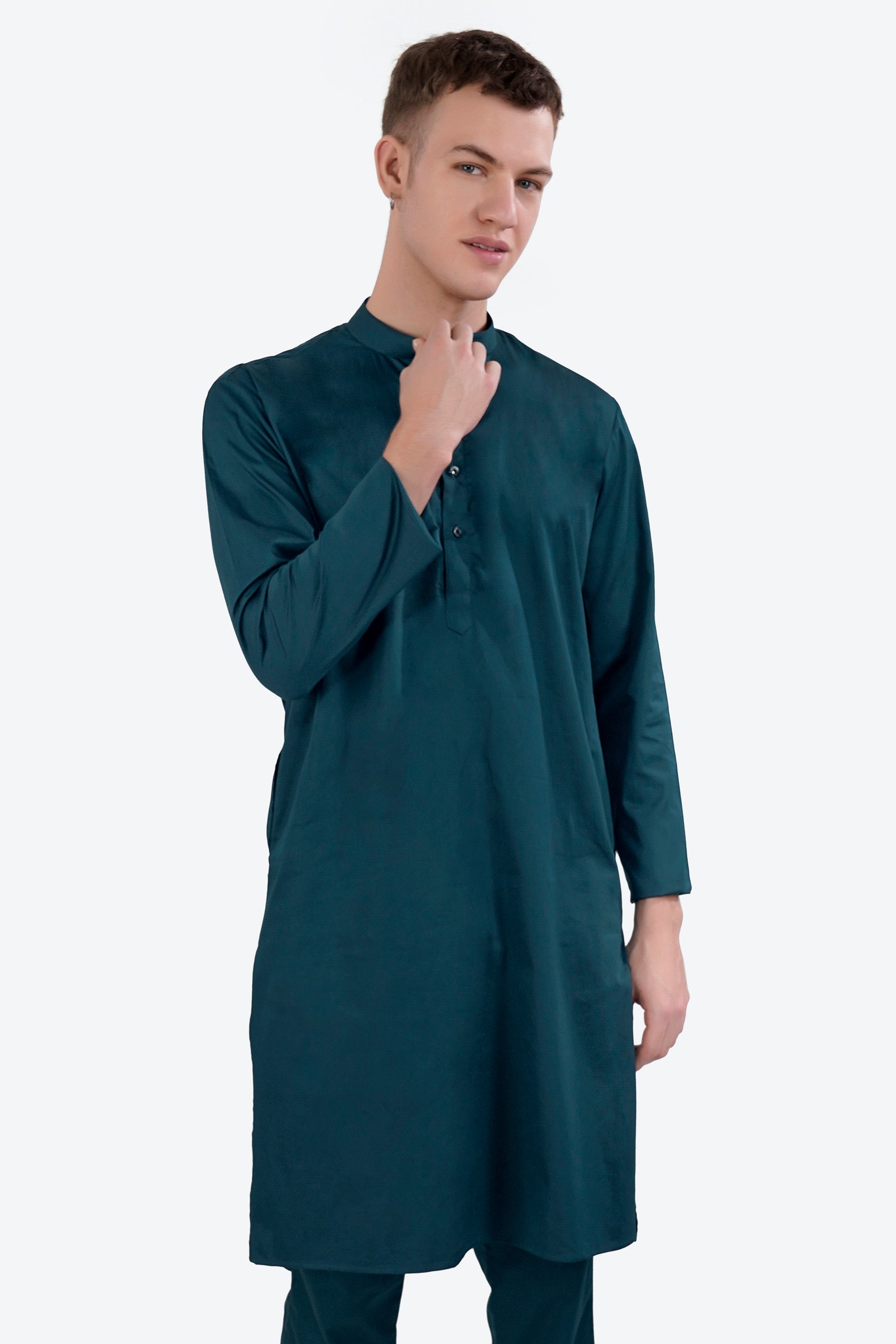 Nile Blue Subtle Sheen Super Soft Premium Cotton Kurta