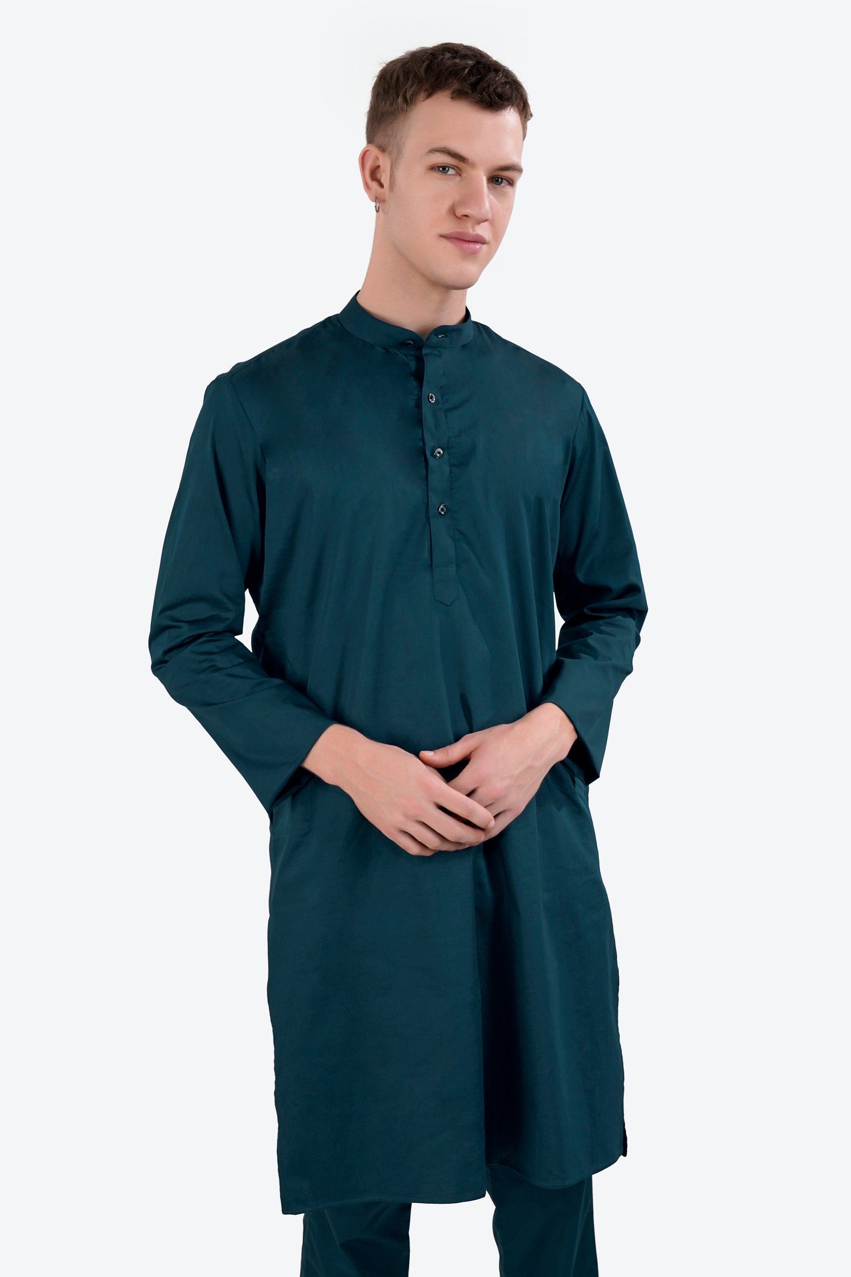 Nile Blue Subtle Sheen Super Soft Premium Cotton Kurta