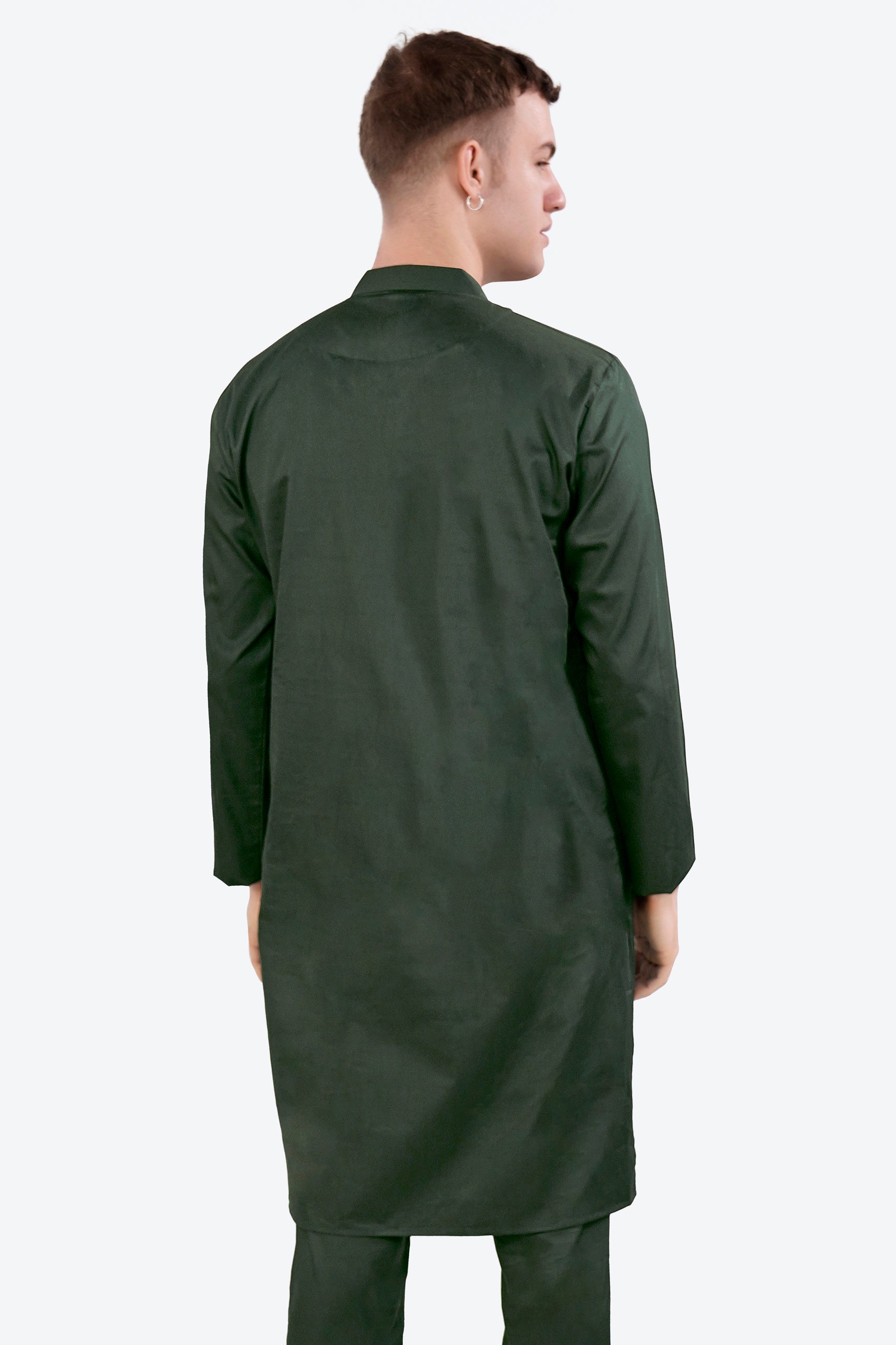 Timber Green Subtle Sheen Super Soft Premium Cotton Kurta