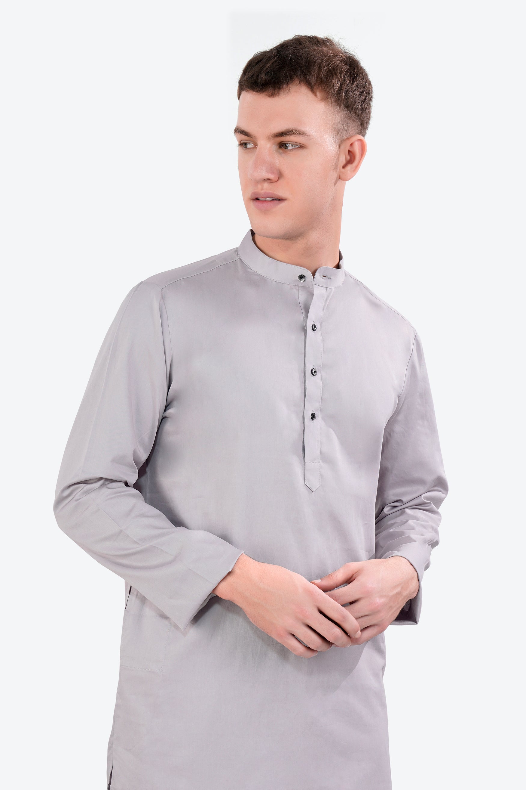 Pale Slate Lavender Subtle Sheen Super Soft Premium Cotton Kurta