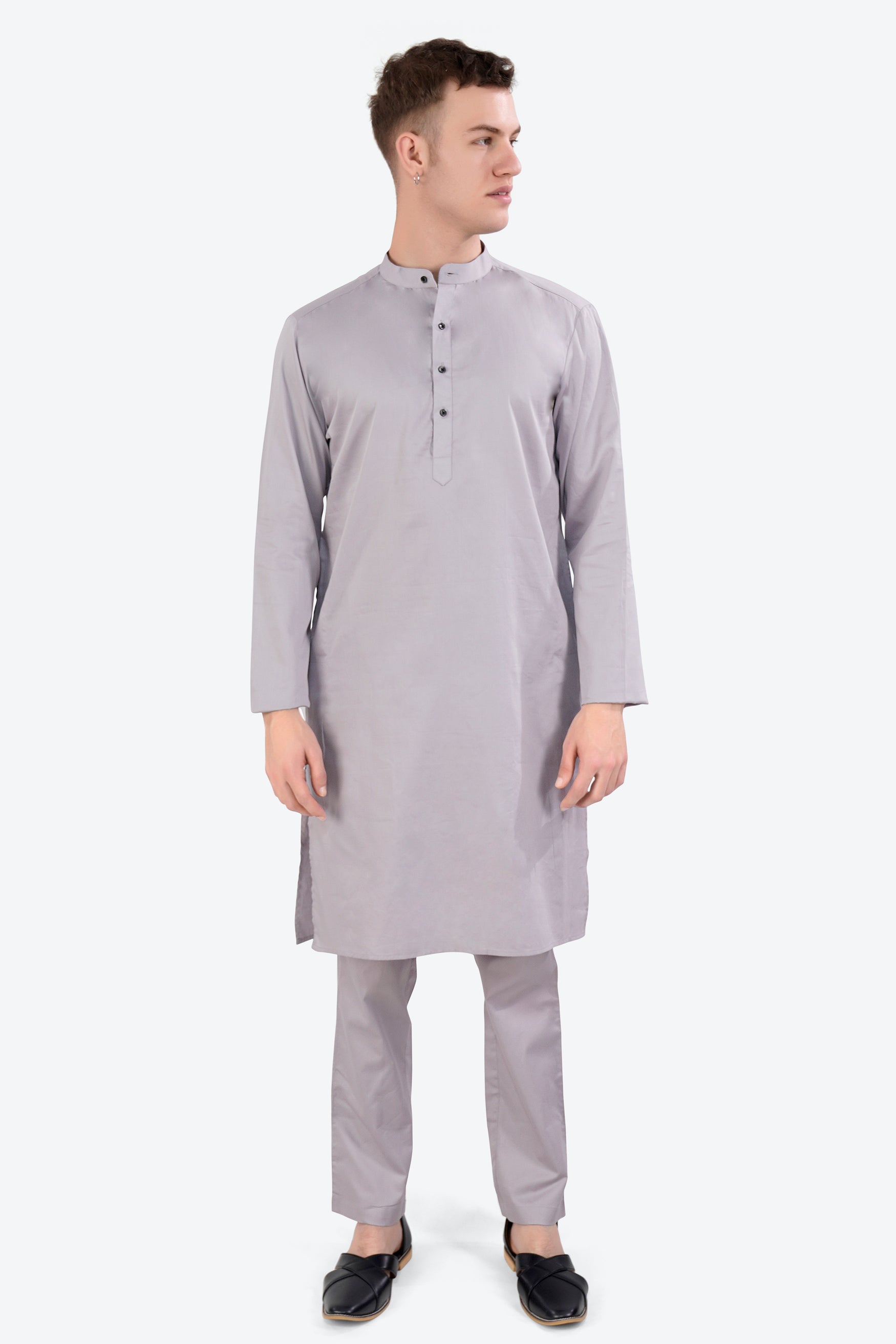 Pale Slate Lavender Subtle Sheen Super Soft Premium Cotton Kurta