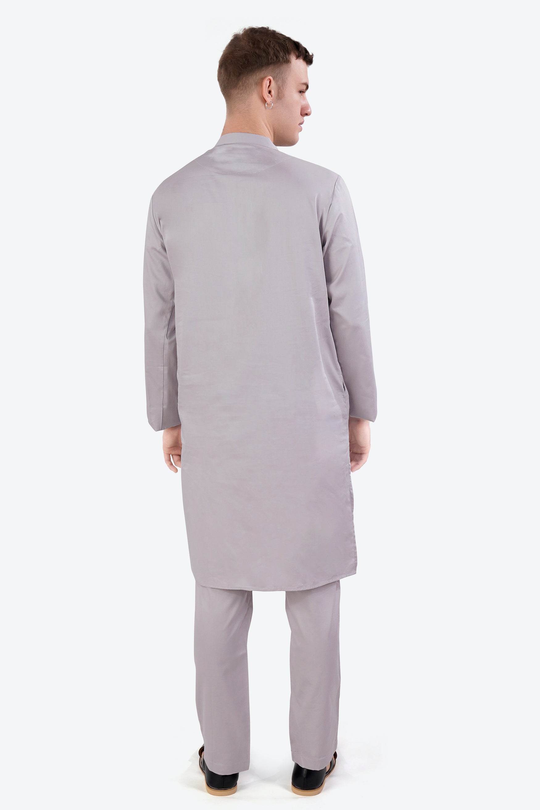 Pale Slate Lavender Subtle Sheen Super Soft Premium Cotton Kurta