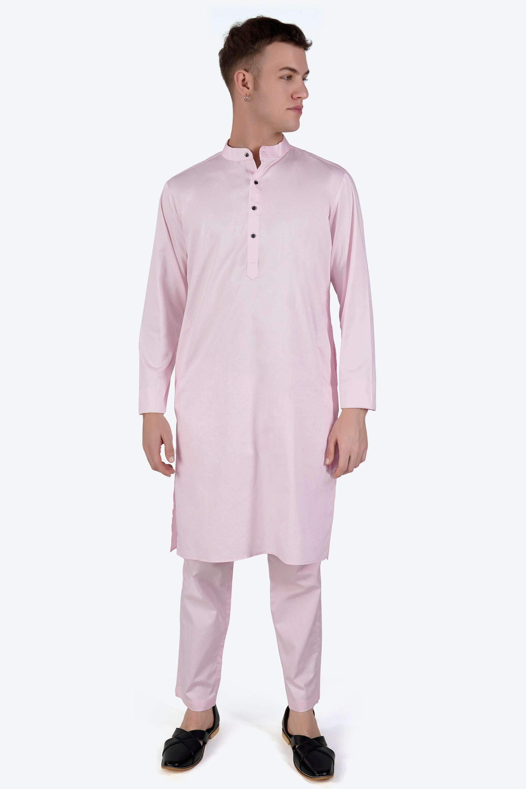 Carousel Pink Subtle Sheen Super Soft Premium Cotton Kurta