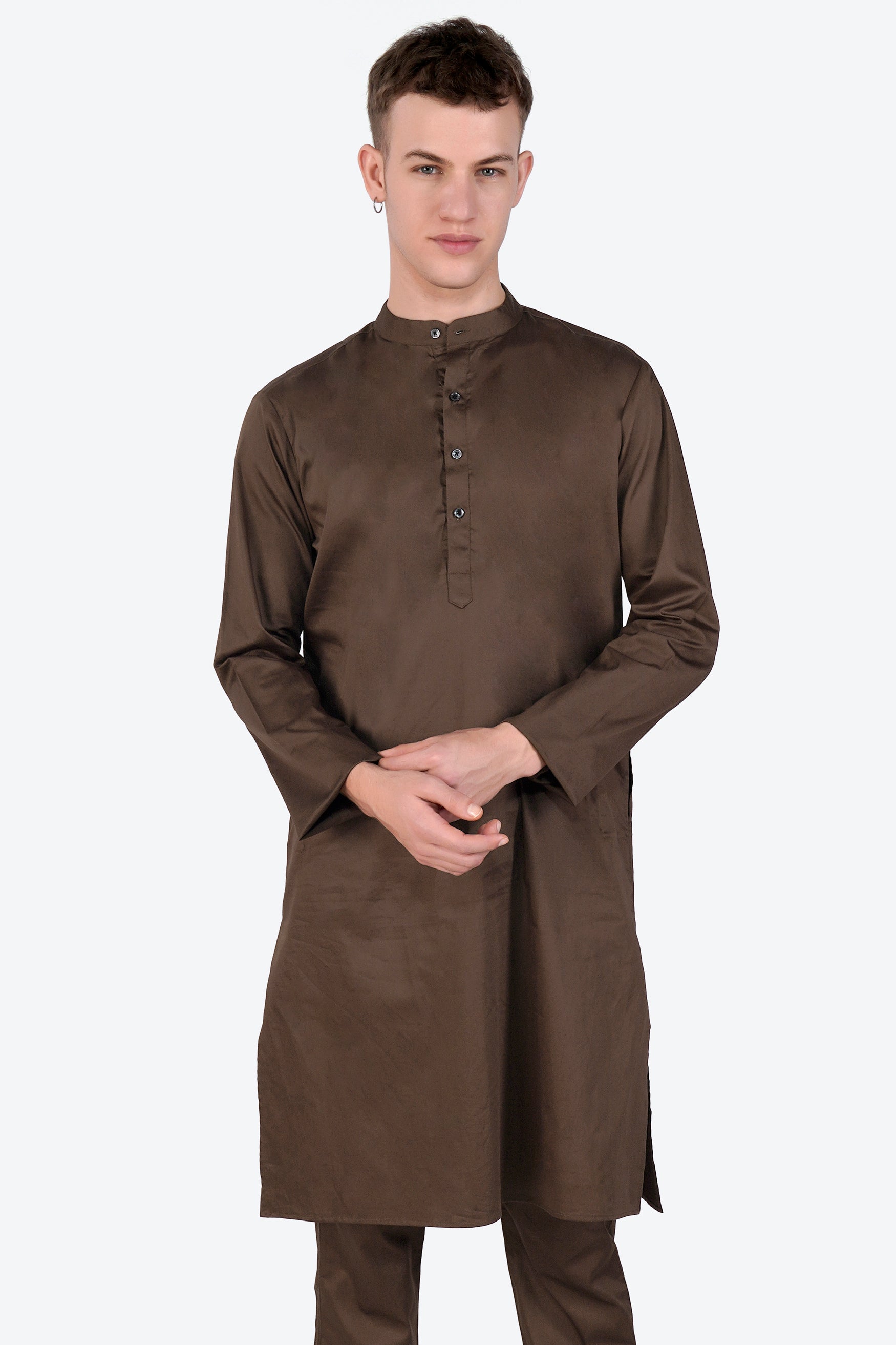 Medium Taupe Subtle Sheen Super Soft Premium Cotton Kurta