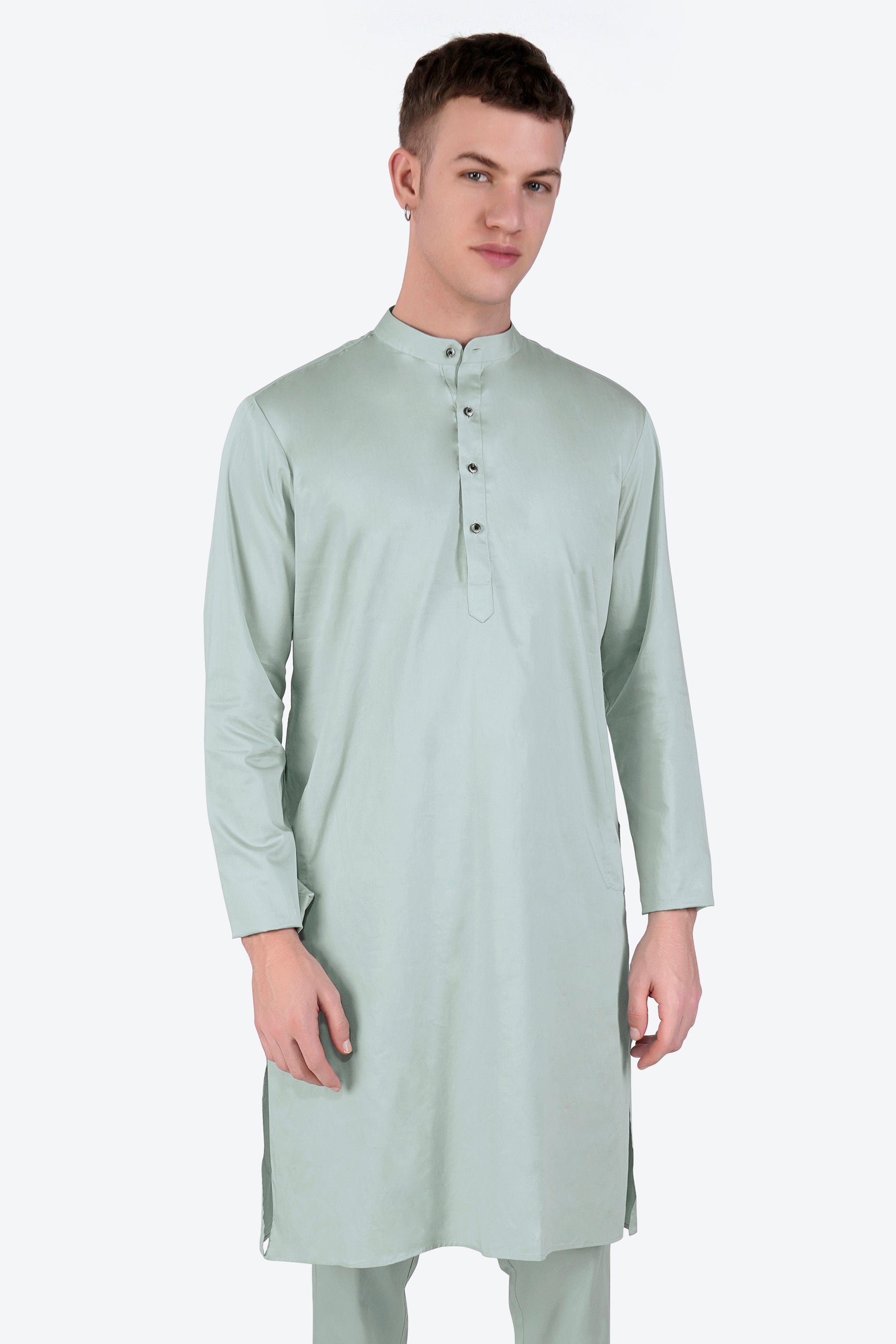 Periglacial Green Subtle Sheen Super Soft Premium Cotton Kurta