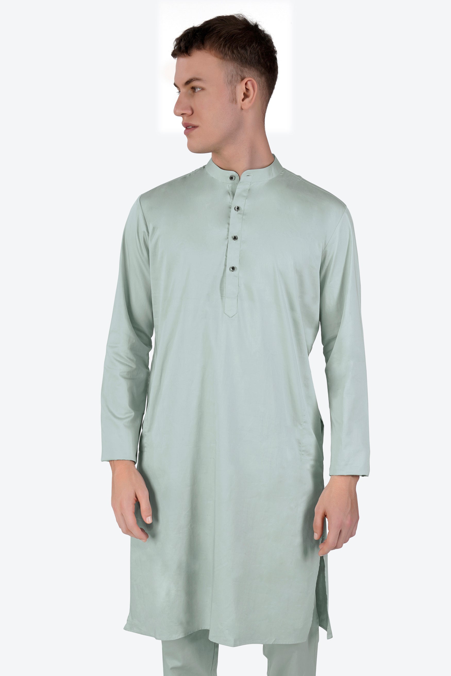 Periglacial Green Subtle Sheen Super Soft Premium Cotton Kurta