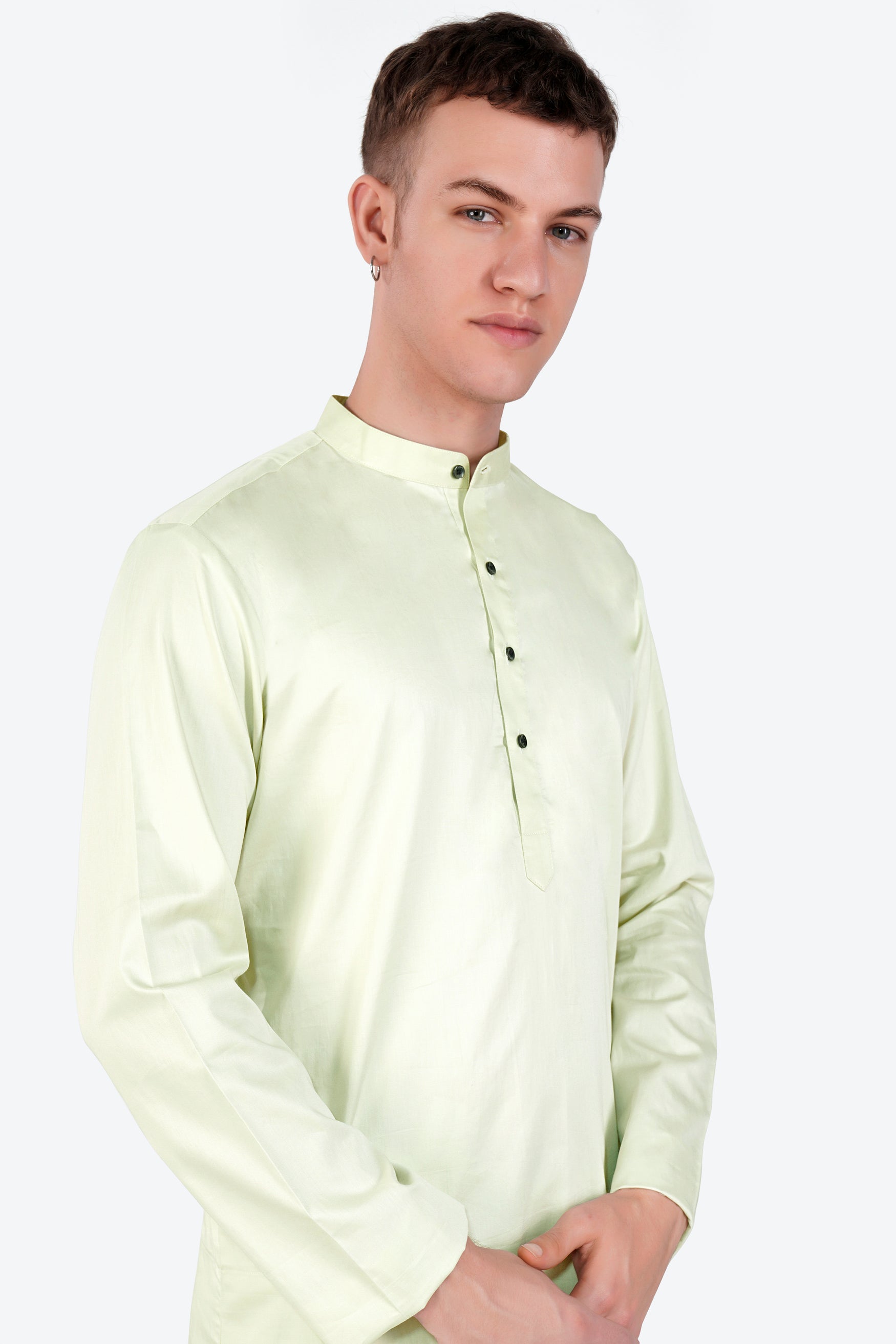 Bone Green Subtle Sheen Super Soft Premium Cotton Kurta