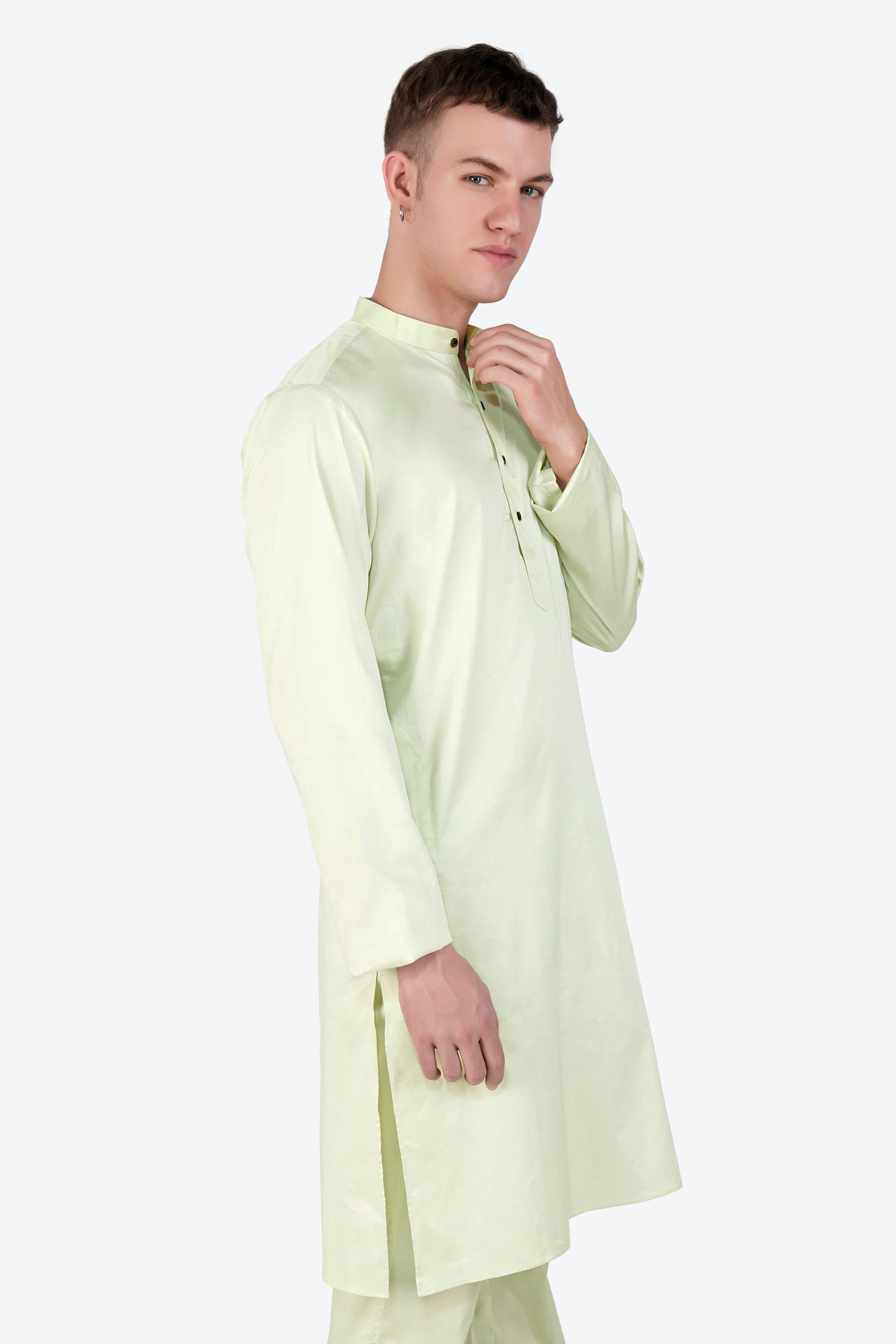 Bone Green Subtle Sheen Super Soft Premium Cotton Kurta