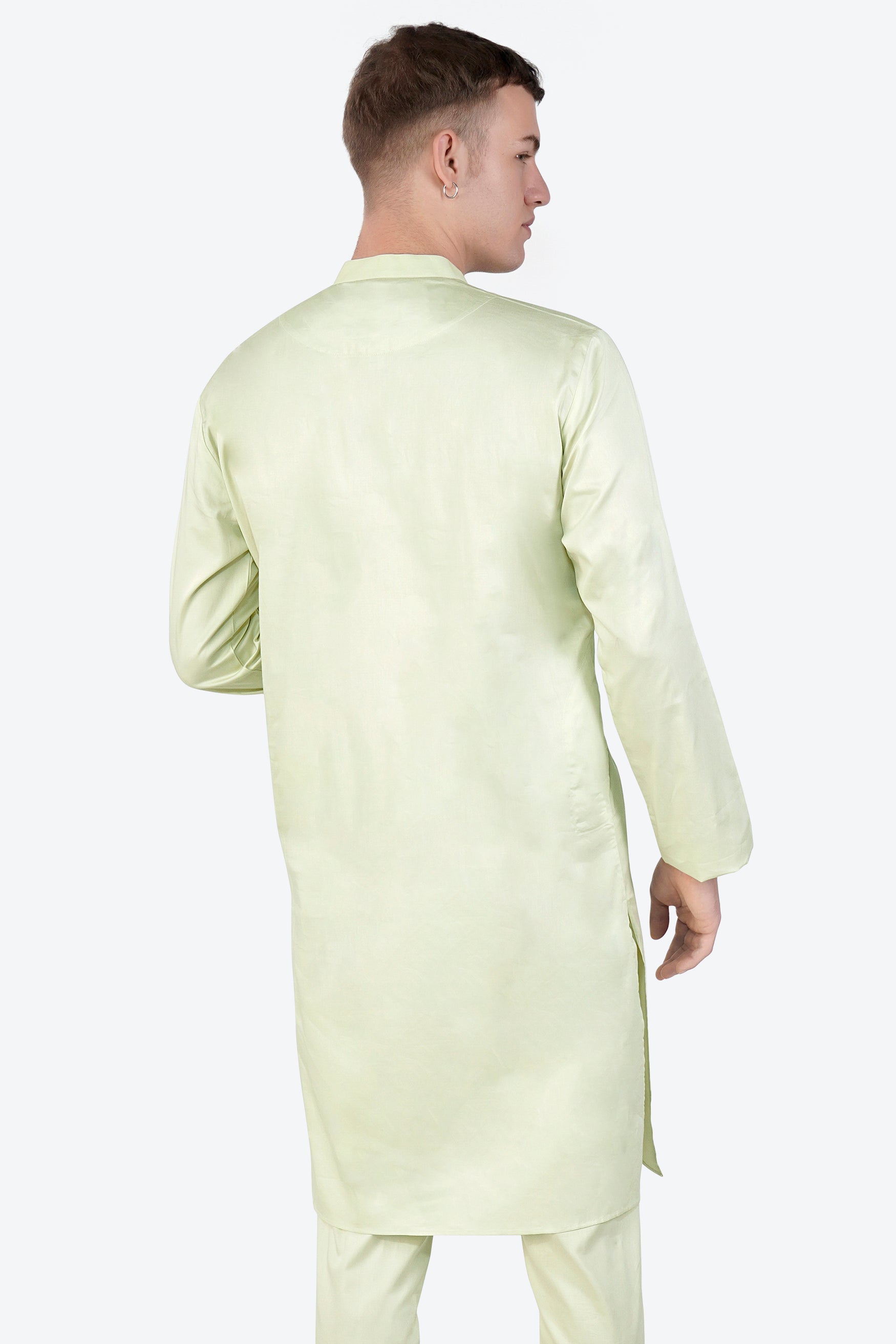 Bone Green Subtle Sheen Super Soft Premium Cotton Kurta