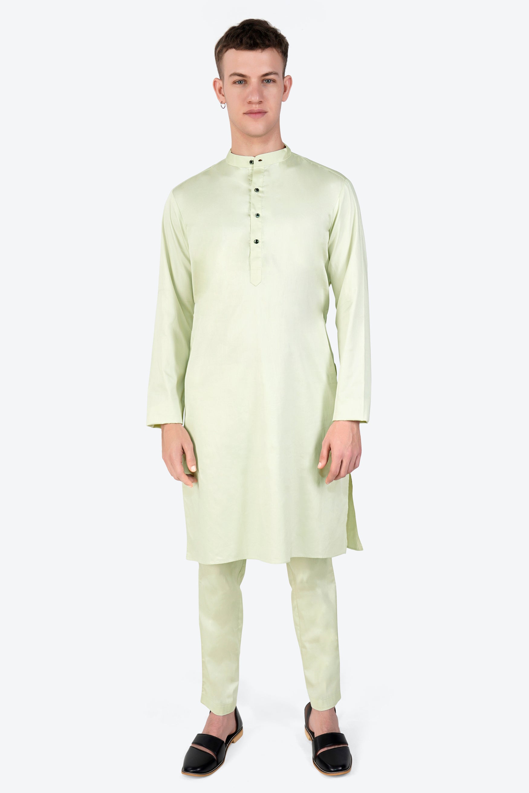 Bone Green Subtle Sheen Super Soft Premium Cotton Kurta