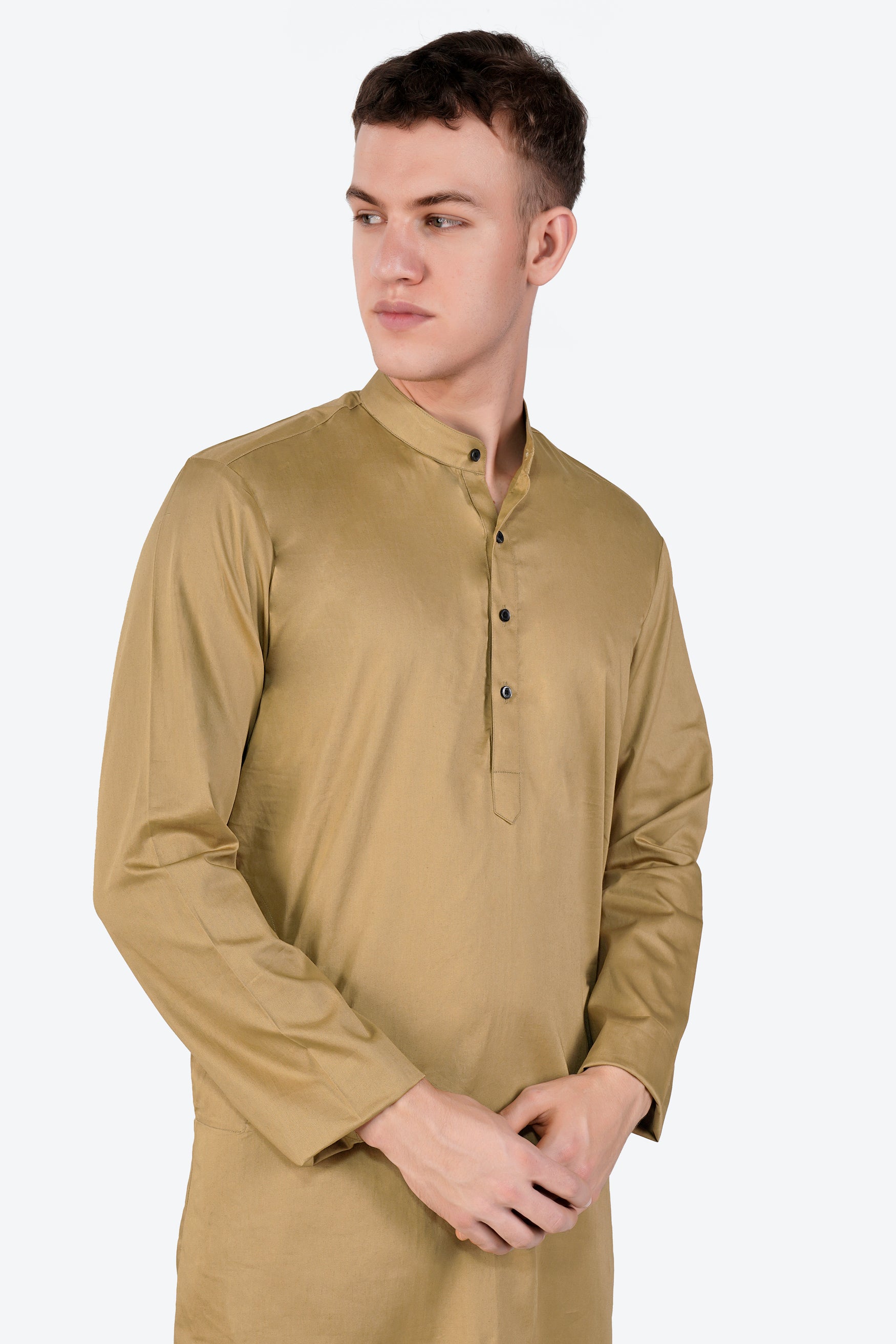 Teak Brown Subtle Sheen Super Soft Premium Cotton Kurta