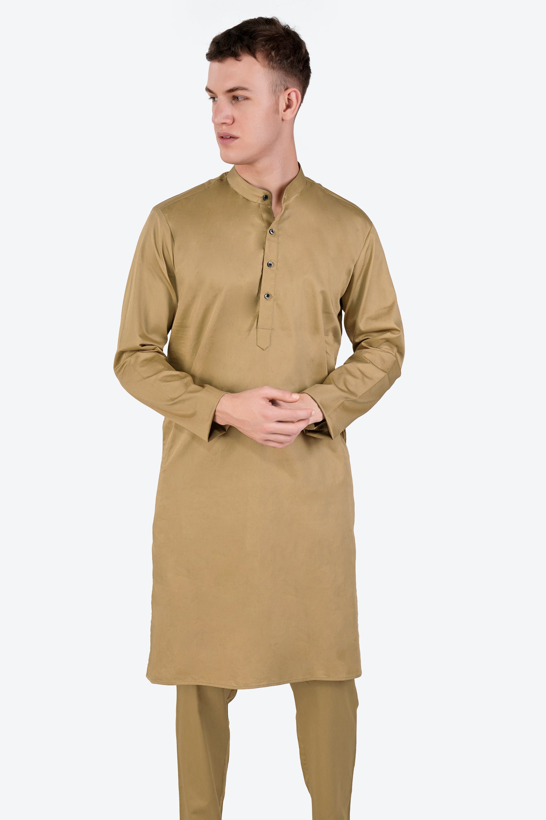 Teak Brown Subtle Sheen Super Soft Premium Cotton Kurta