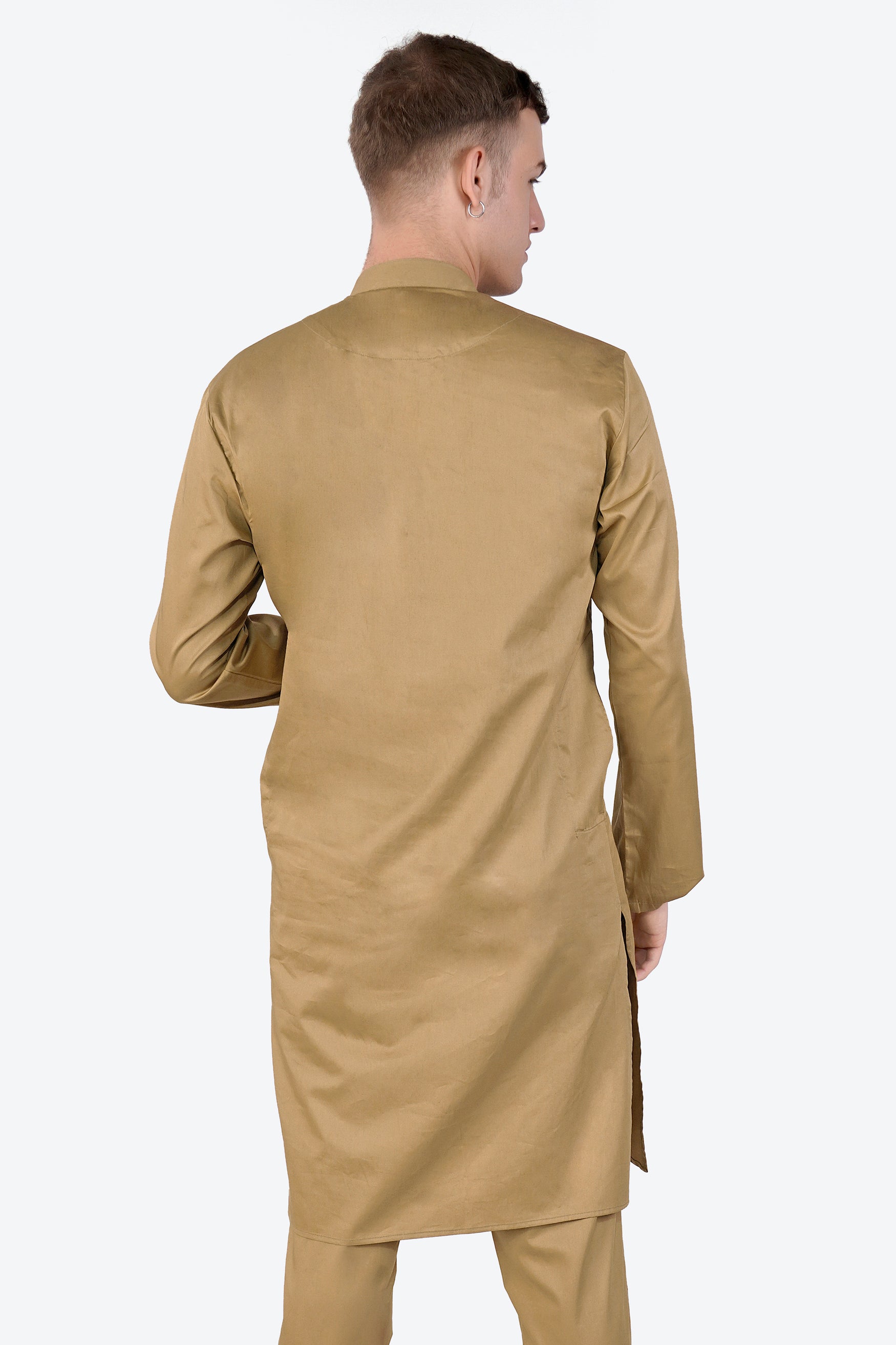 Teak Brown Subtle Sheen Super Soft Premium Cotton Kurta