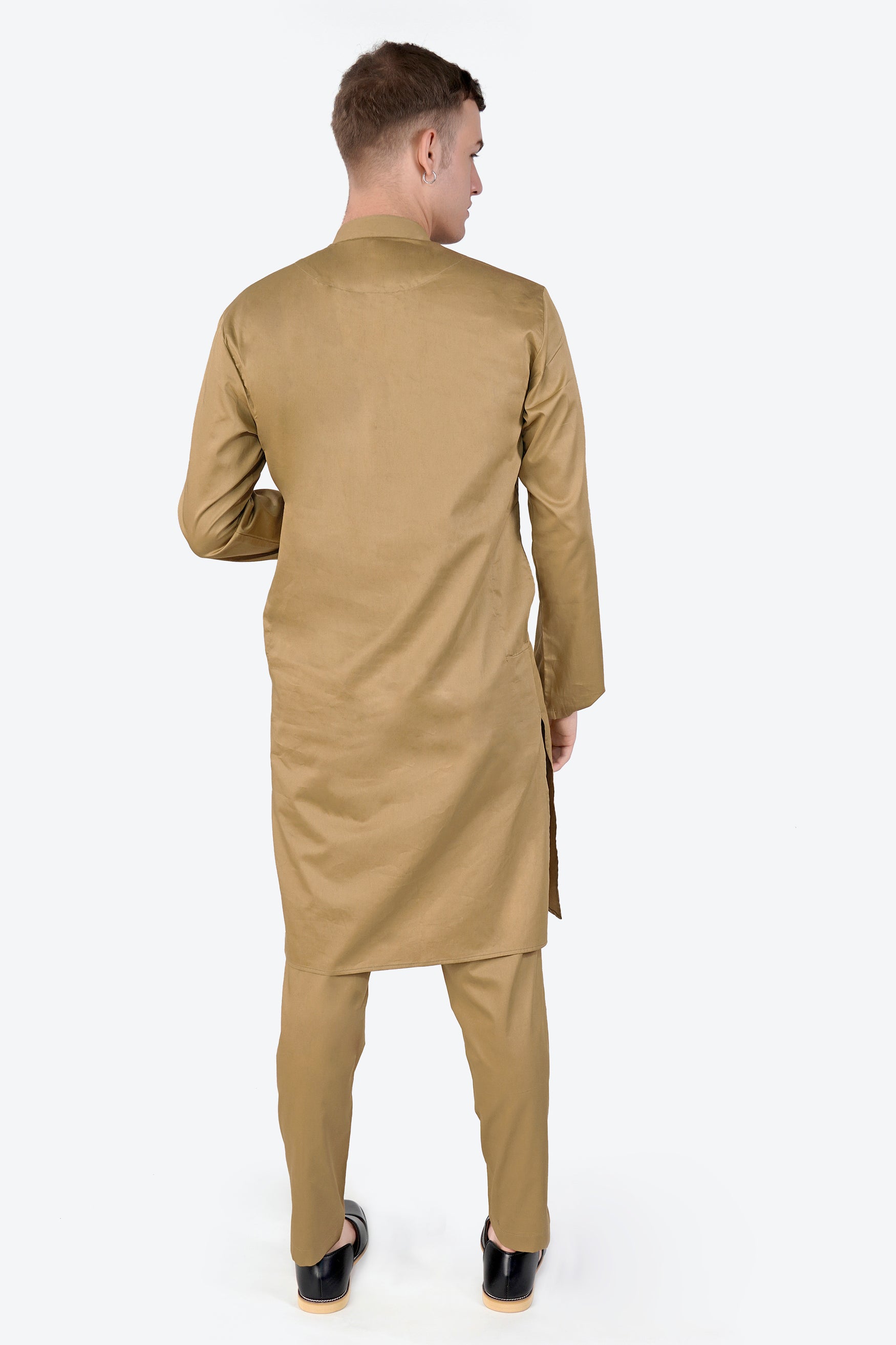 Teak Brown Subtle Sheen Super Soft Premium Cotton Kurta