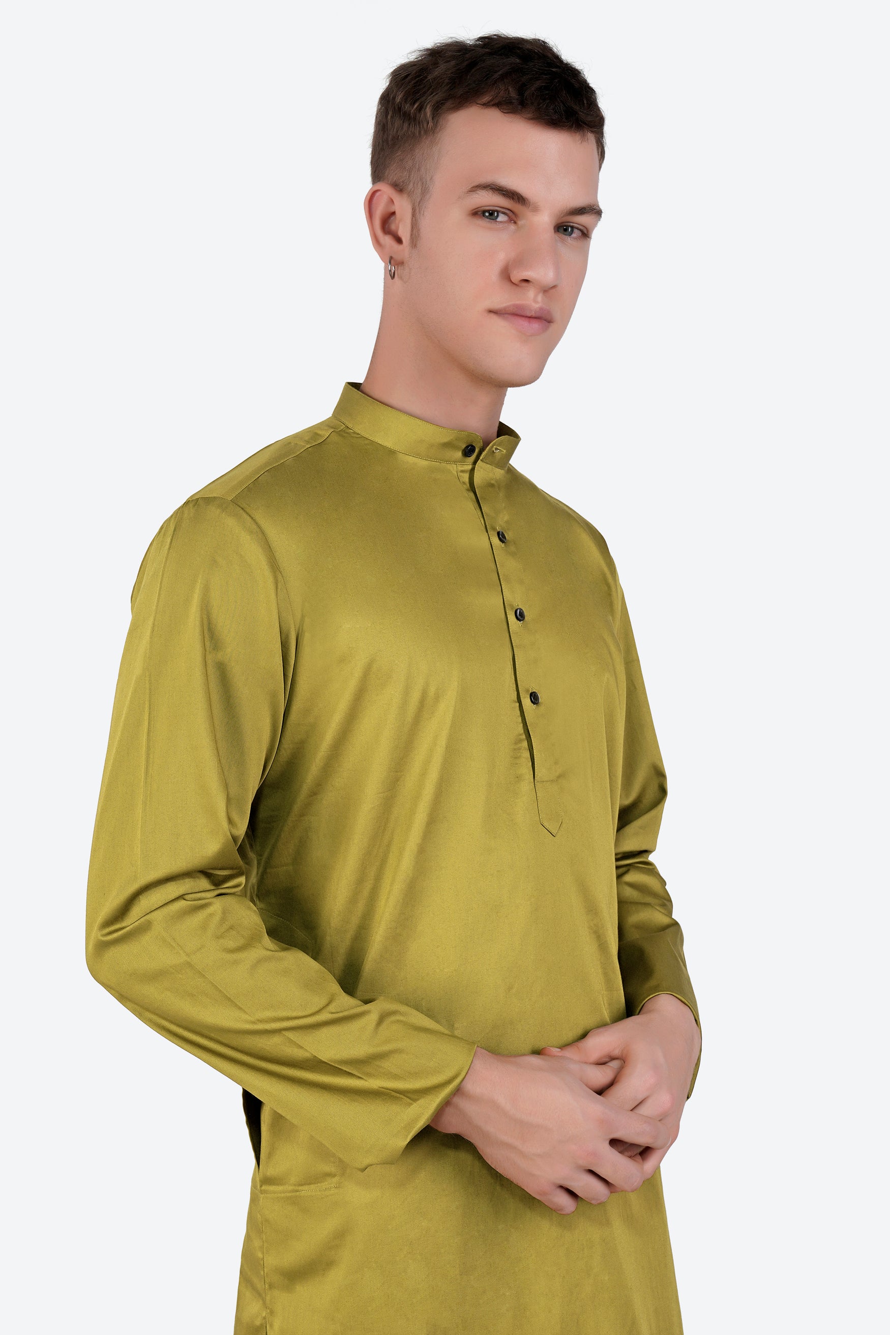 Alpine Green Subtle Sheen Super Soft Premium Cotton Kurta