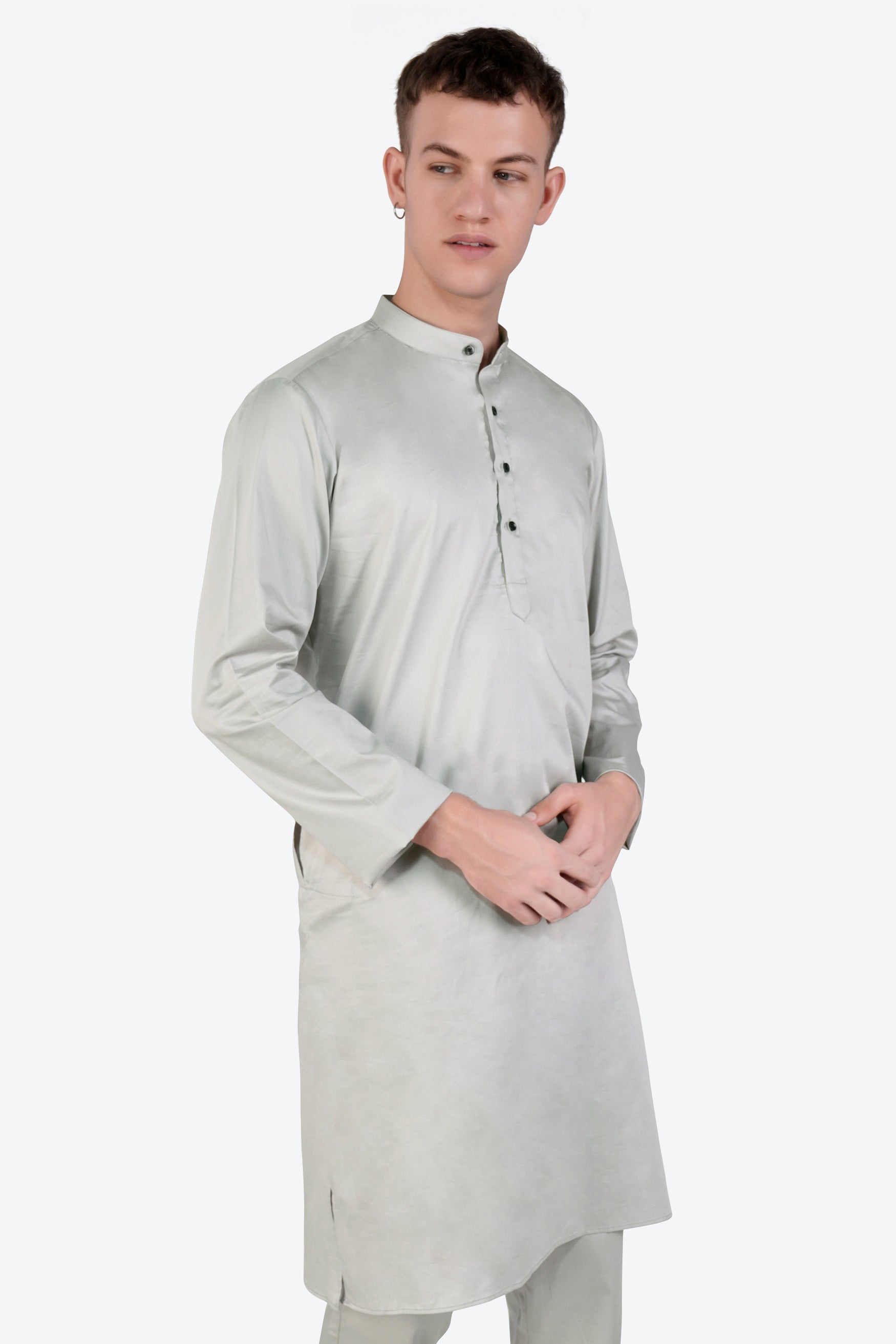 Celeste Gray Subtle Sheen Super Soft Premium Cotton Kurta