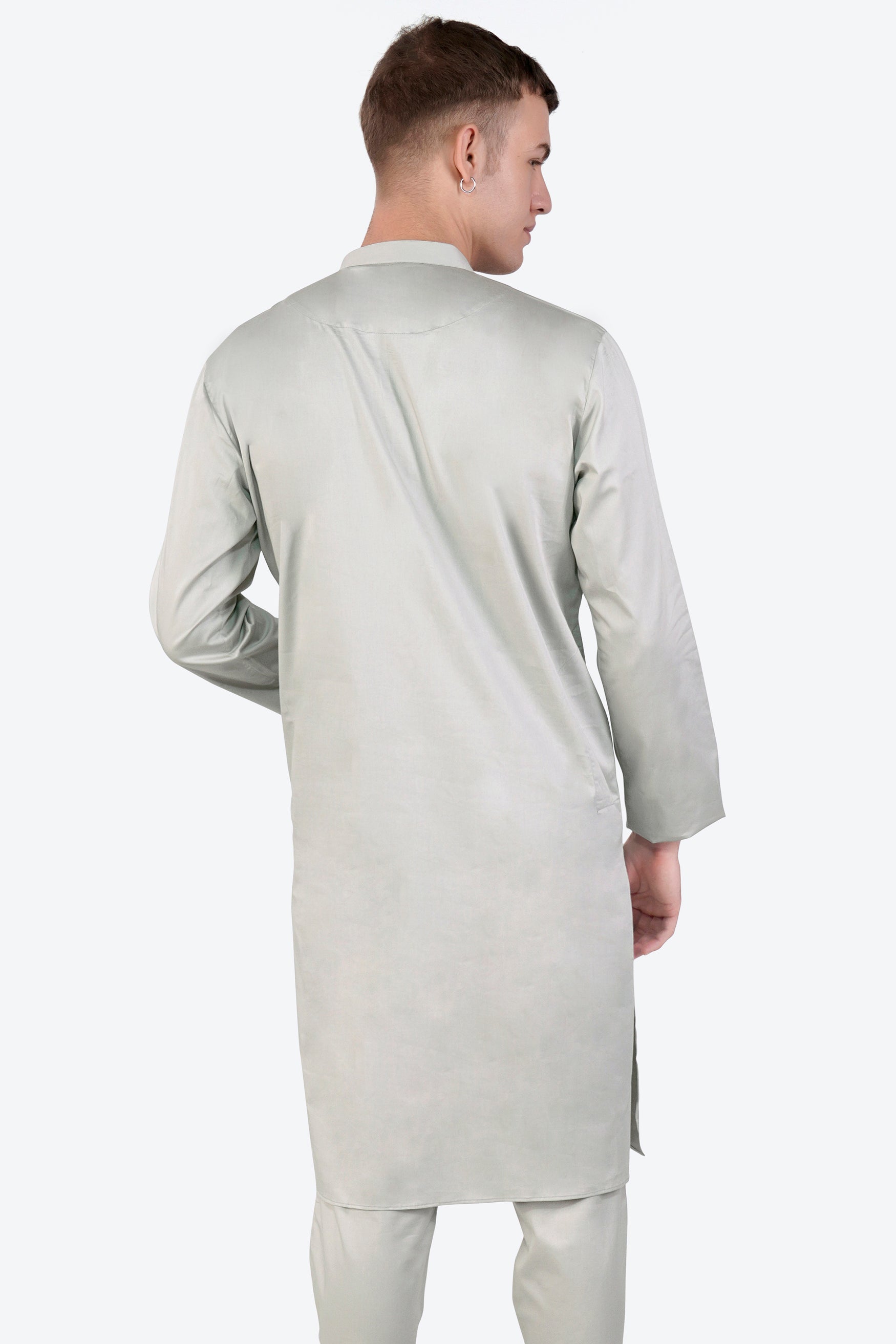 Celeste Gray Subtle Sheen Super Soft Premium Cotton Kurta