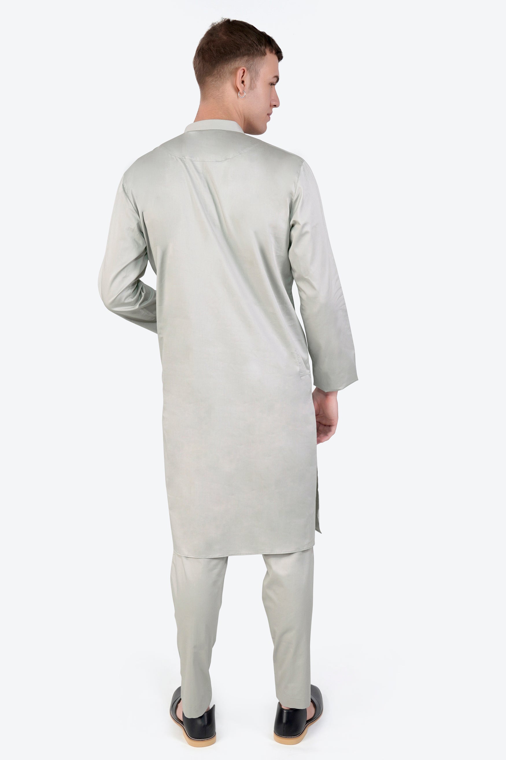 Celeste Gray Subtle Sheen Super Soft Premium Cotton Kurta