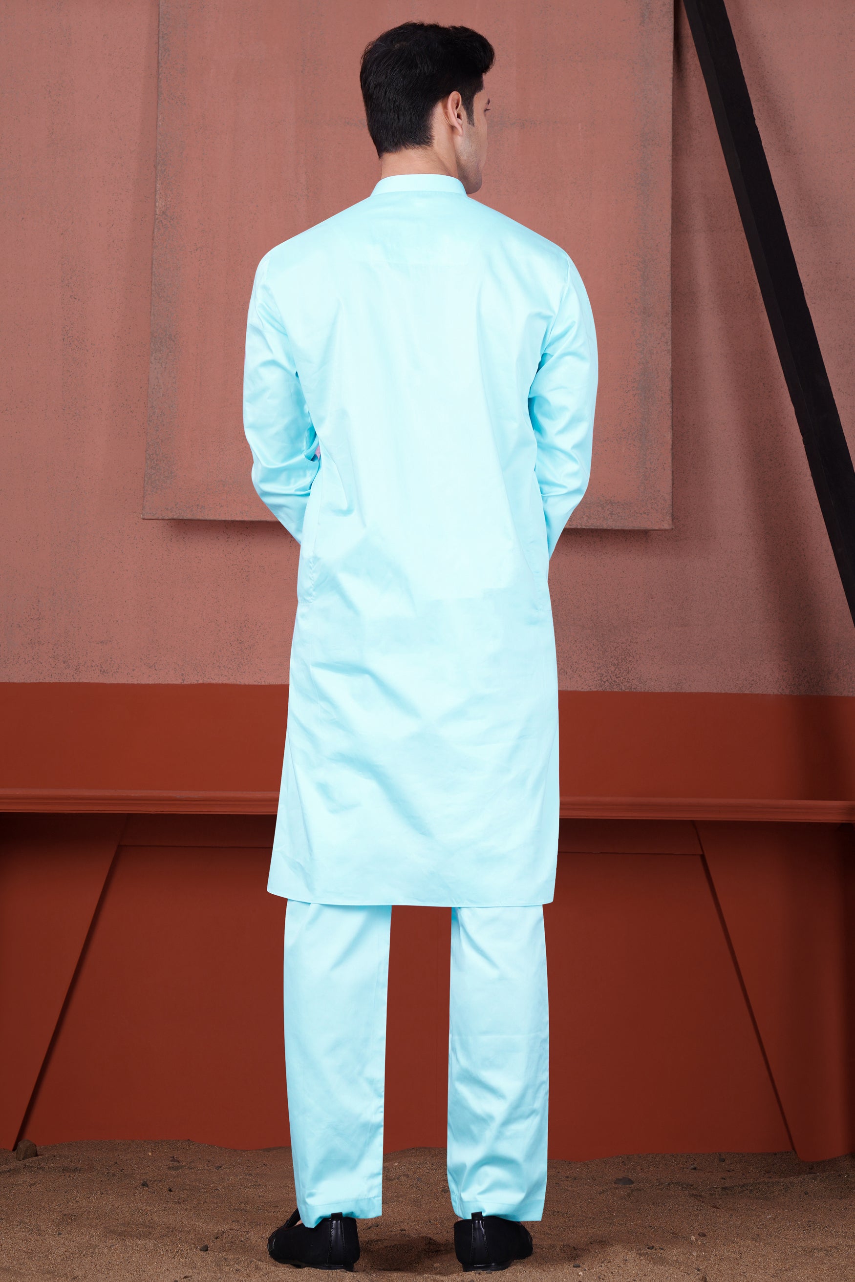 Charlotte Blue Subtle Sheen Super Soft Premium Cotton Kurta