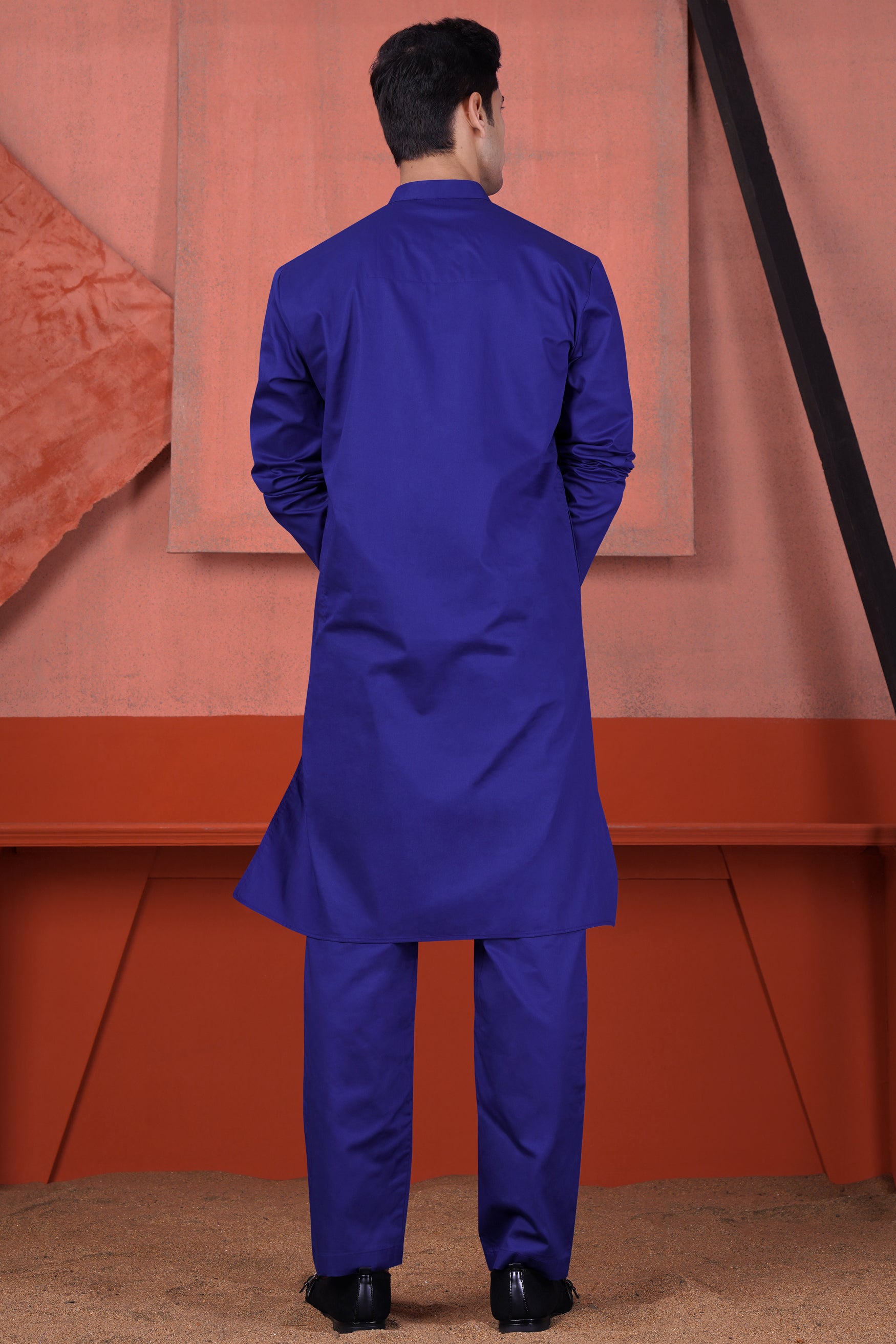 Indigo Blue Kurta Subtle Sheen Super Soft Premium Cotton Kurta