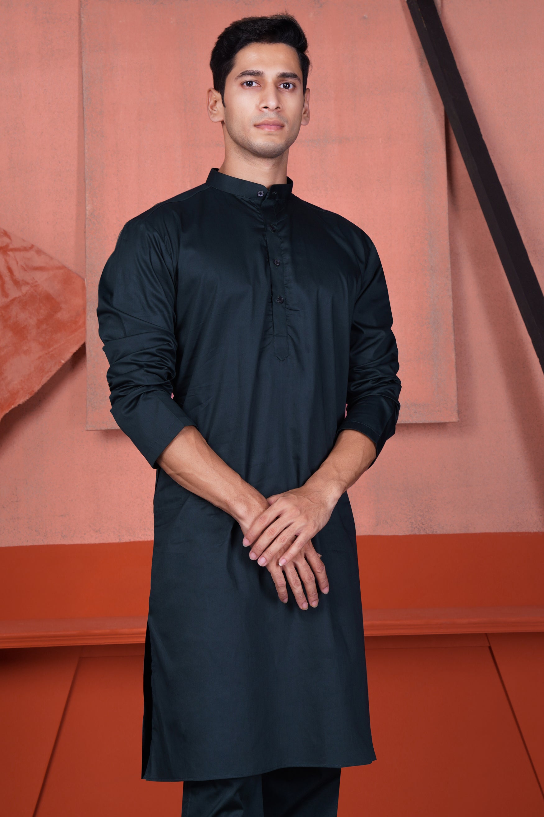 Gunmetal Blue Subtle Sheen Super Soft Premium Cotton Kurta