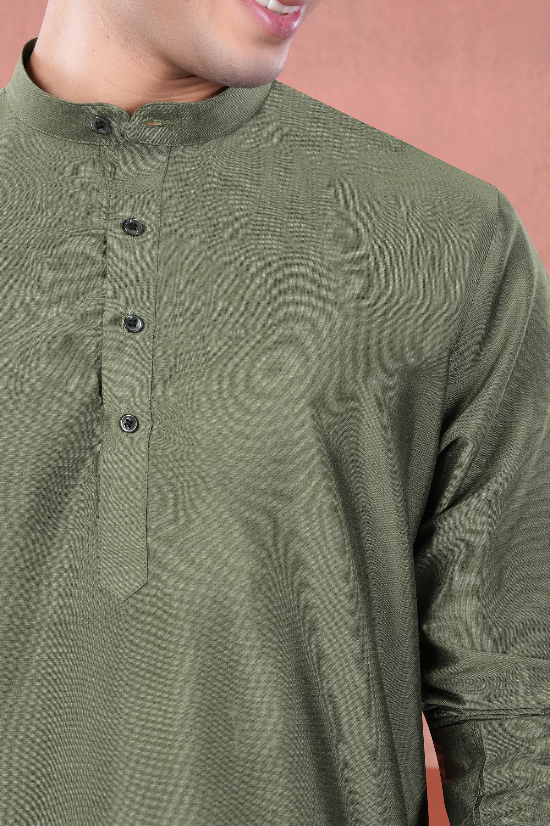 Siam Green Subtle Sheen Viscose Kurta