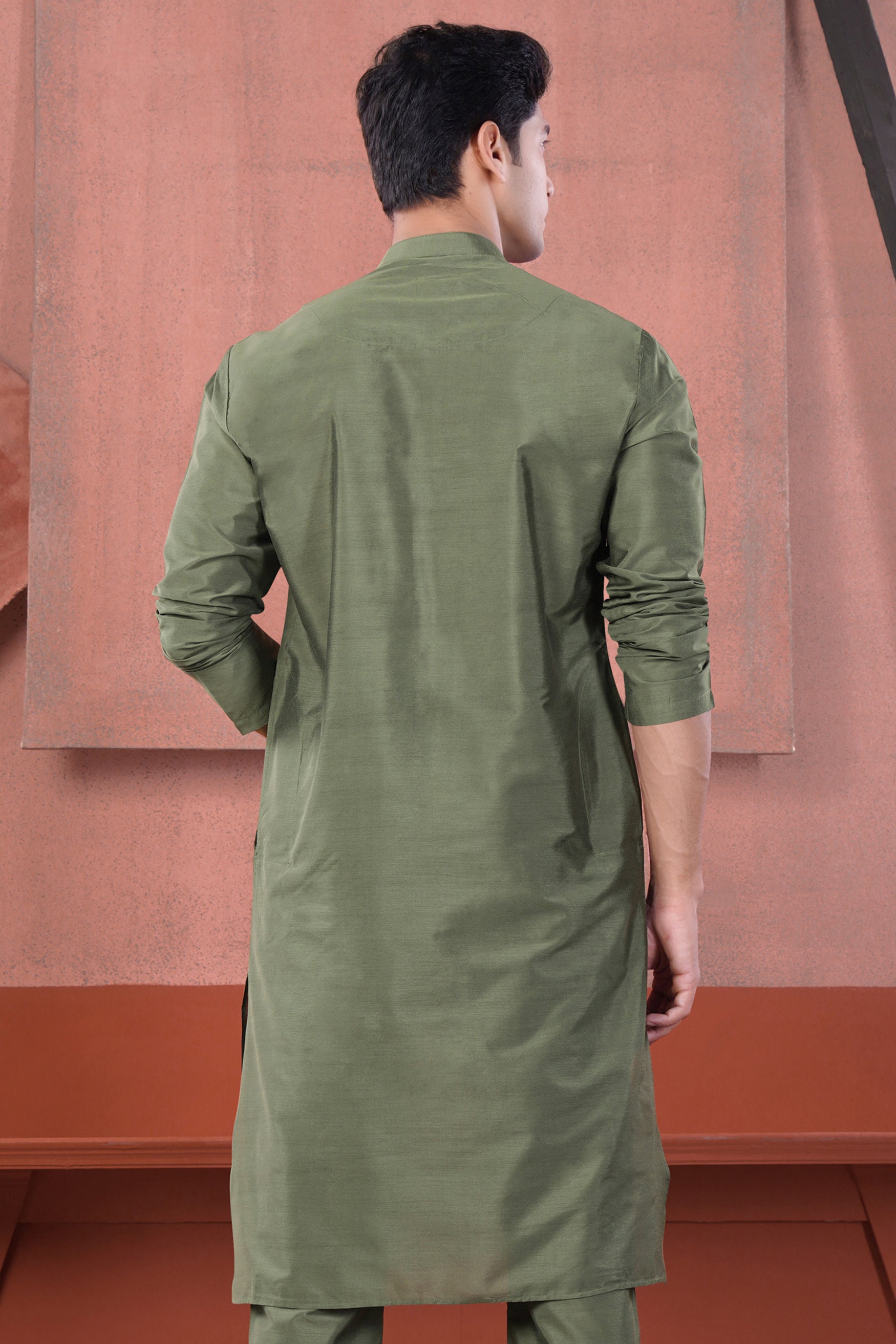 Siam Green Subtle Sheen Viscose Kurta