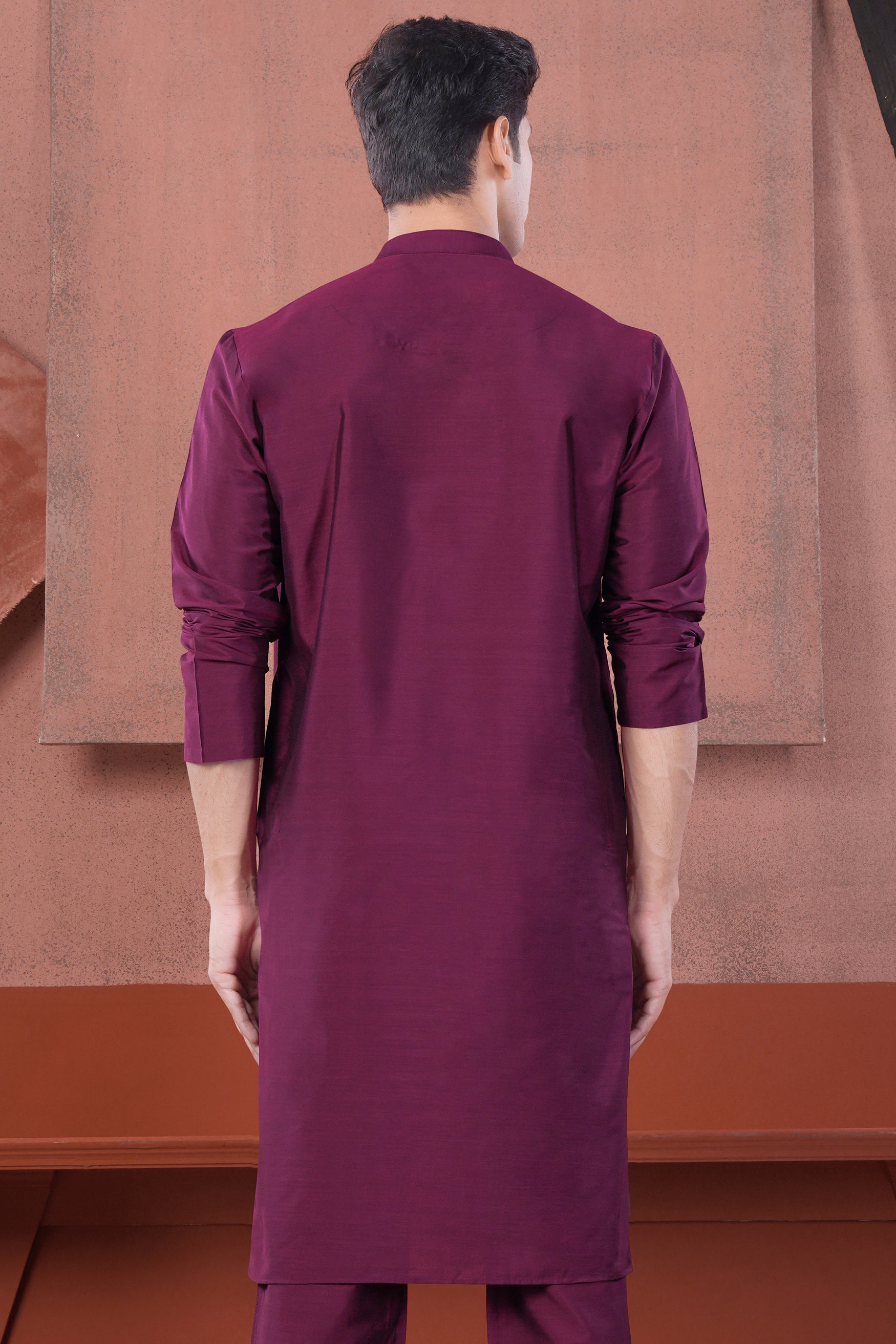 Finn Pink Subtle Sheen Viscose Kurta