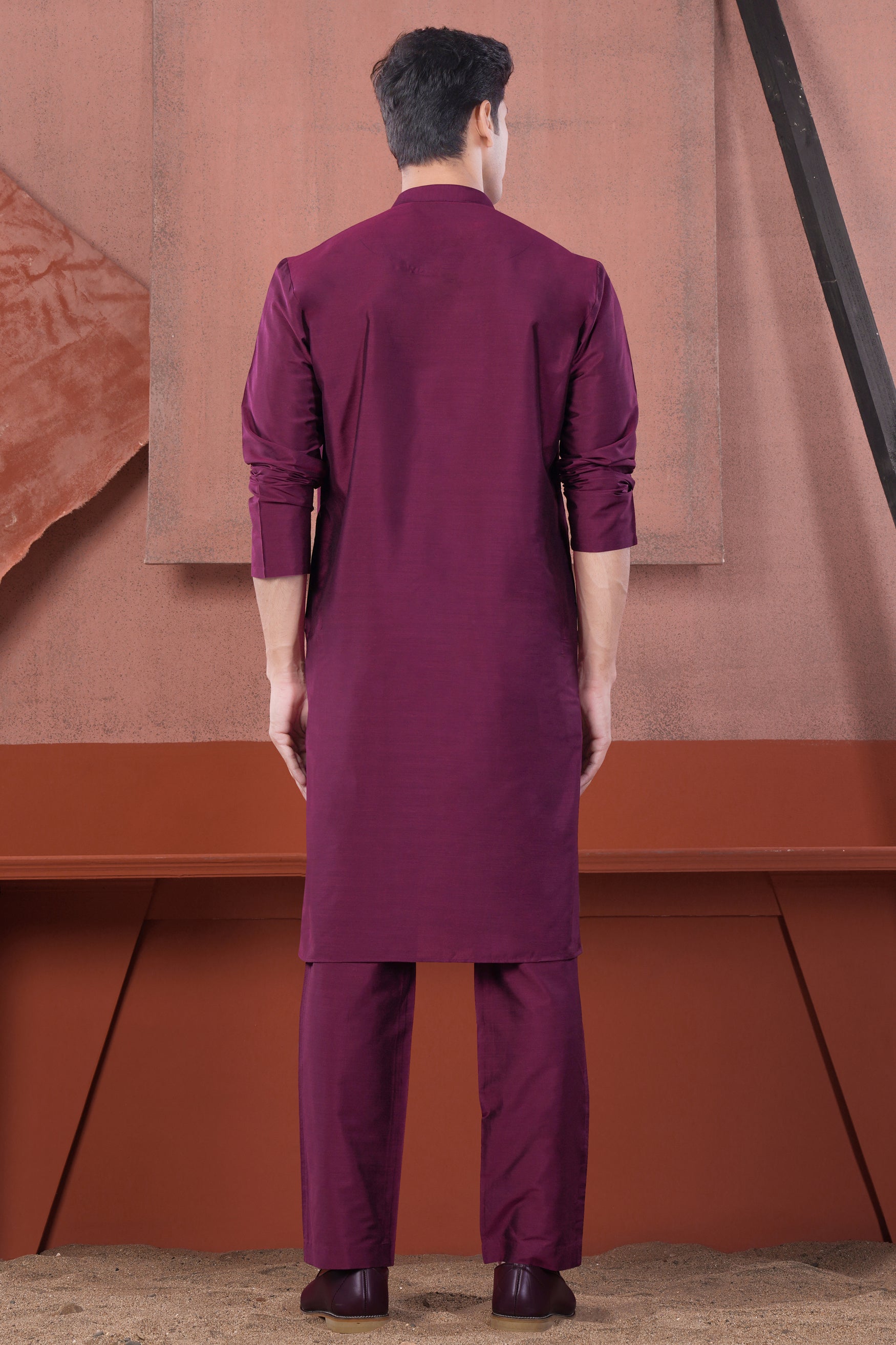 Finn Pink Subtle Sheen Viscose Kurta