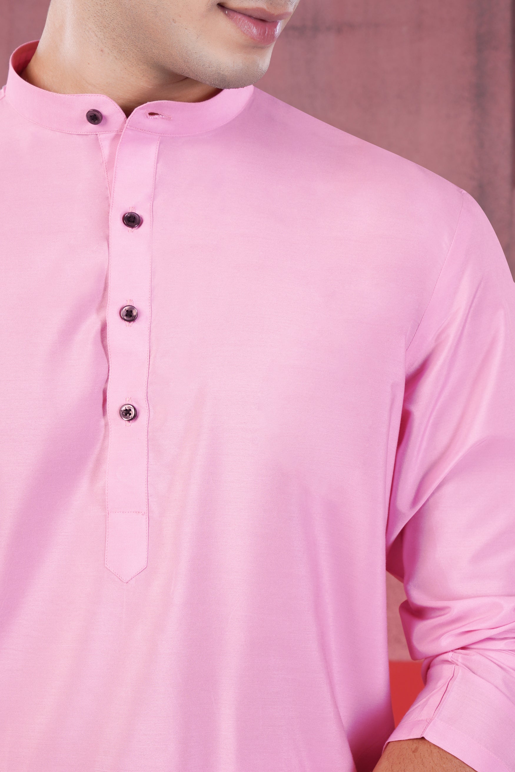 Magenta Pink Subtle Sheen Viscose Kurta