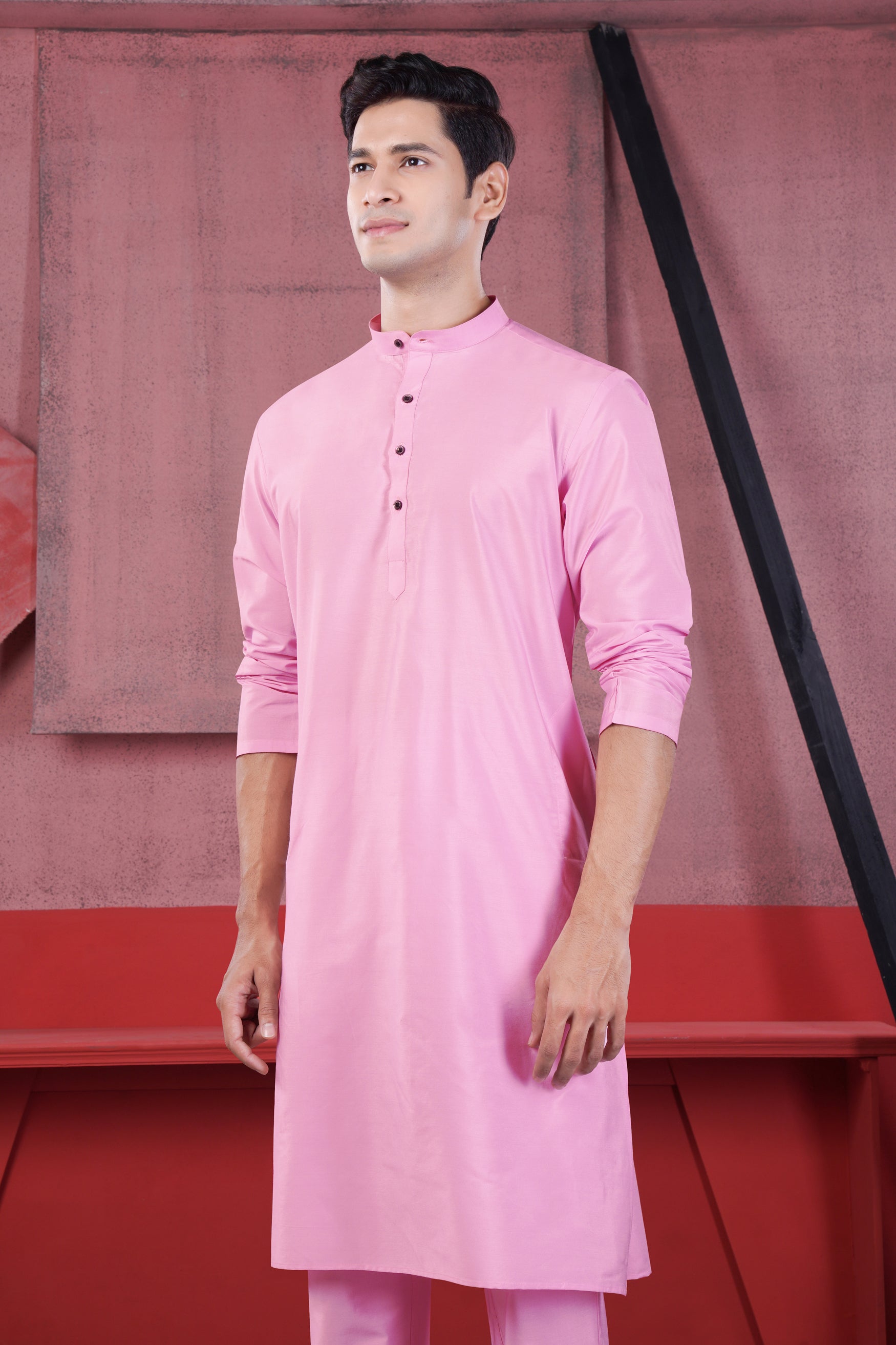 Magenta Pink Subtle Sheen Viscose Kurta